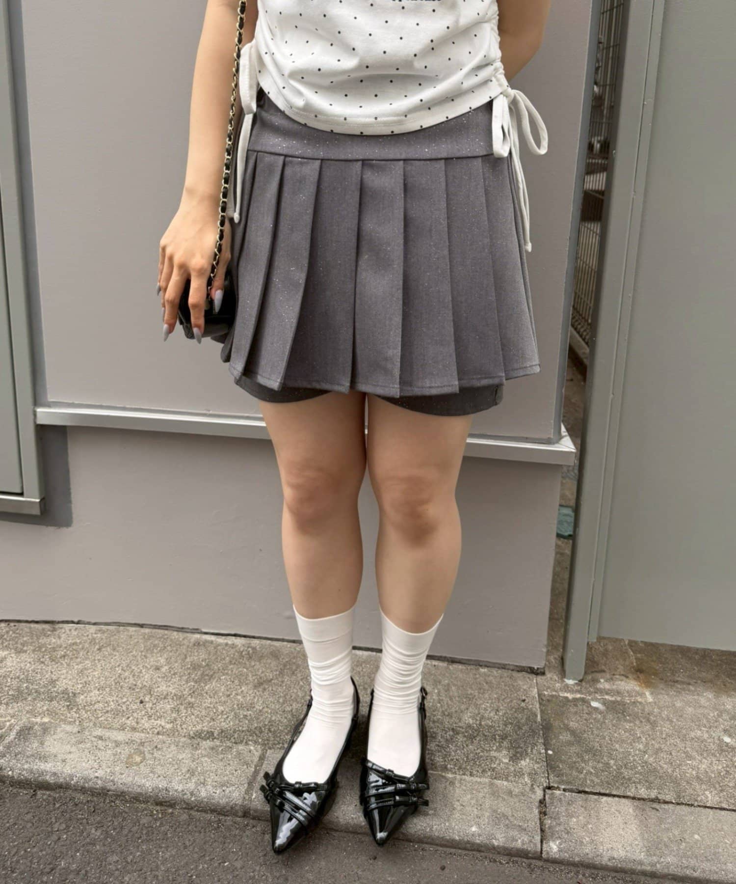 NICE CLAUP / OLIVE des OLIVE OUTLET(ナイスクラップ  / オリーブ デ オリーブ アウトレット) 【ANOTHER BRANCH】キラキラプリーツスカパン