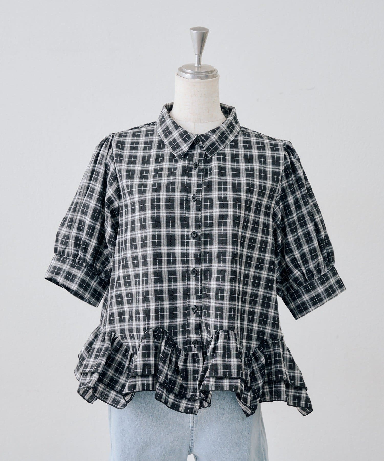 NICE CLAUP / OLIVE des OLIVE OUTLET(ナイスクラップ  / オリーブ デ オリーブ アウトレット) 【ANOTHER BRANCH】フリルヘムブラウス