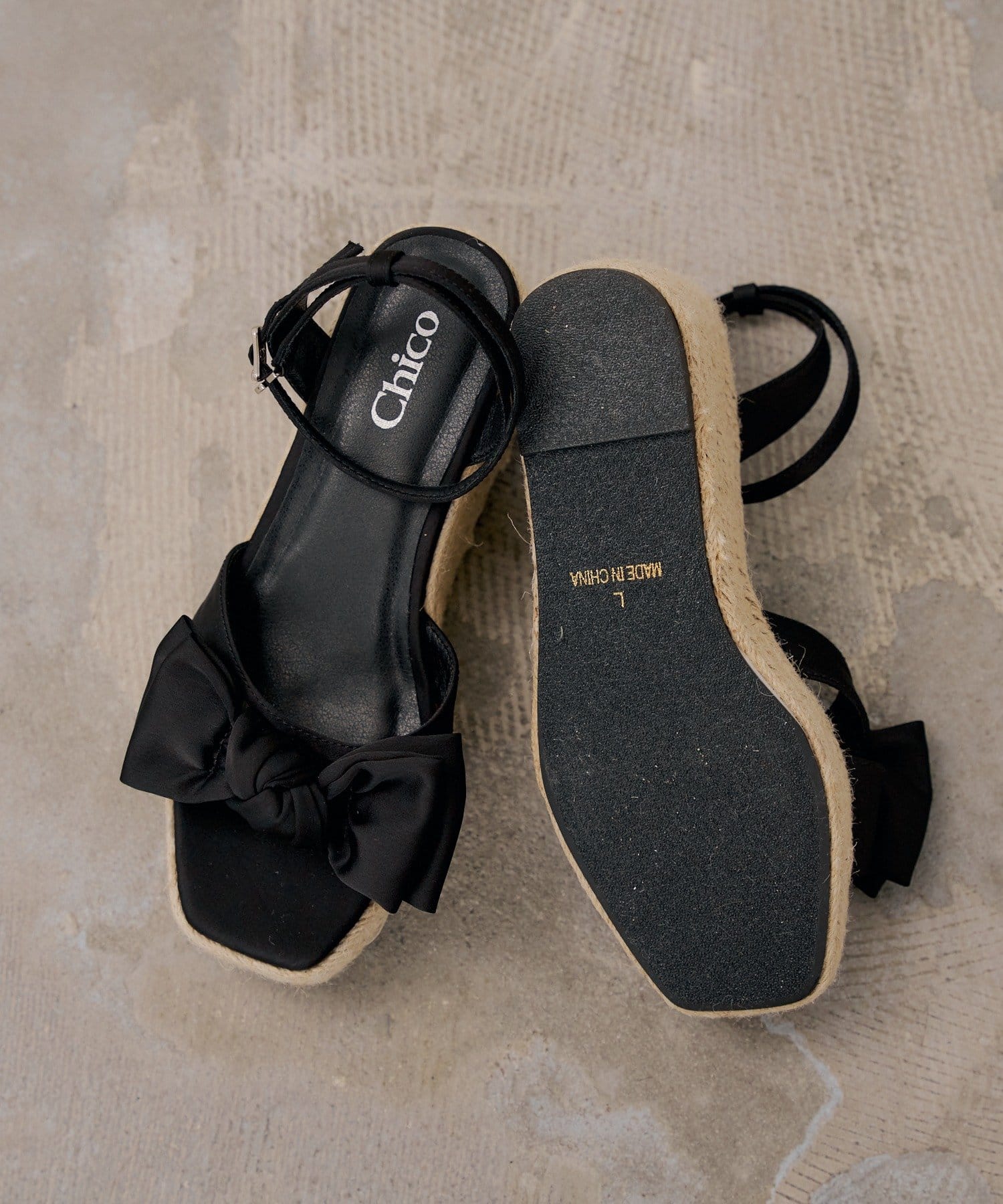 Chico(チコ) 厚底ジュートリボンサンダル