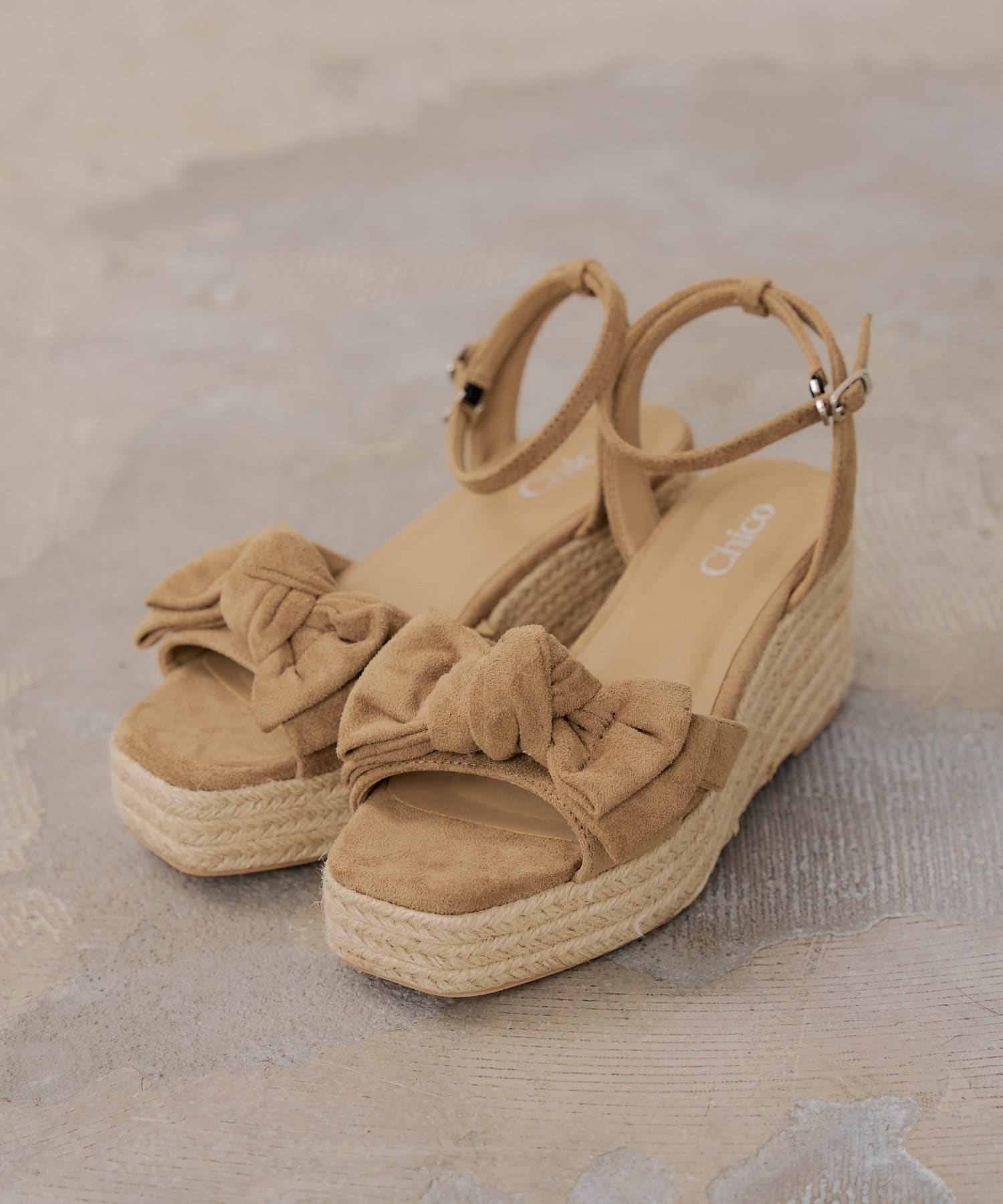 Chico(チコ) 厚底ジュートリボンサンダル