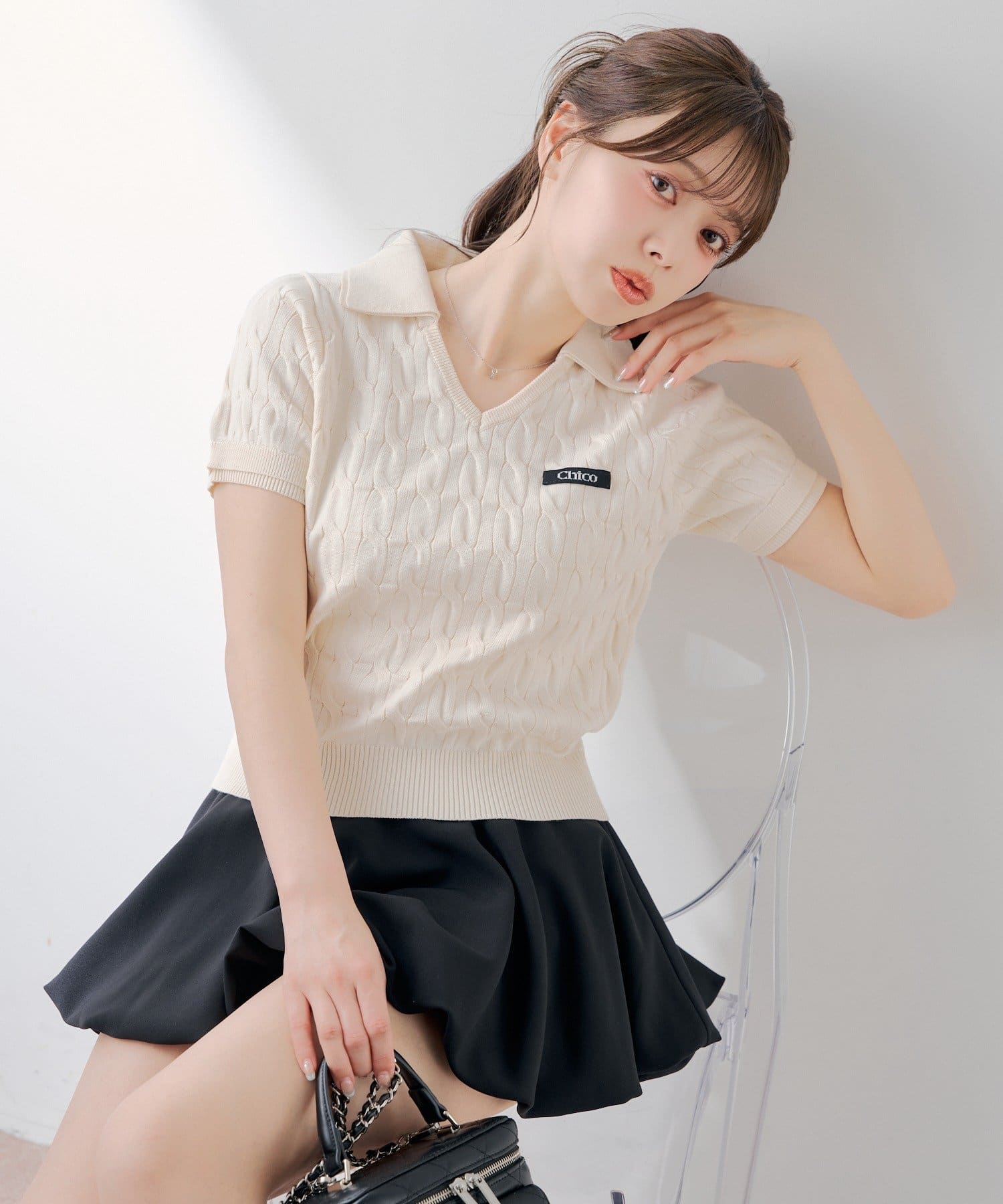 Chico(チコ) レイヤードケーブルポロニット