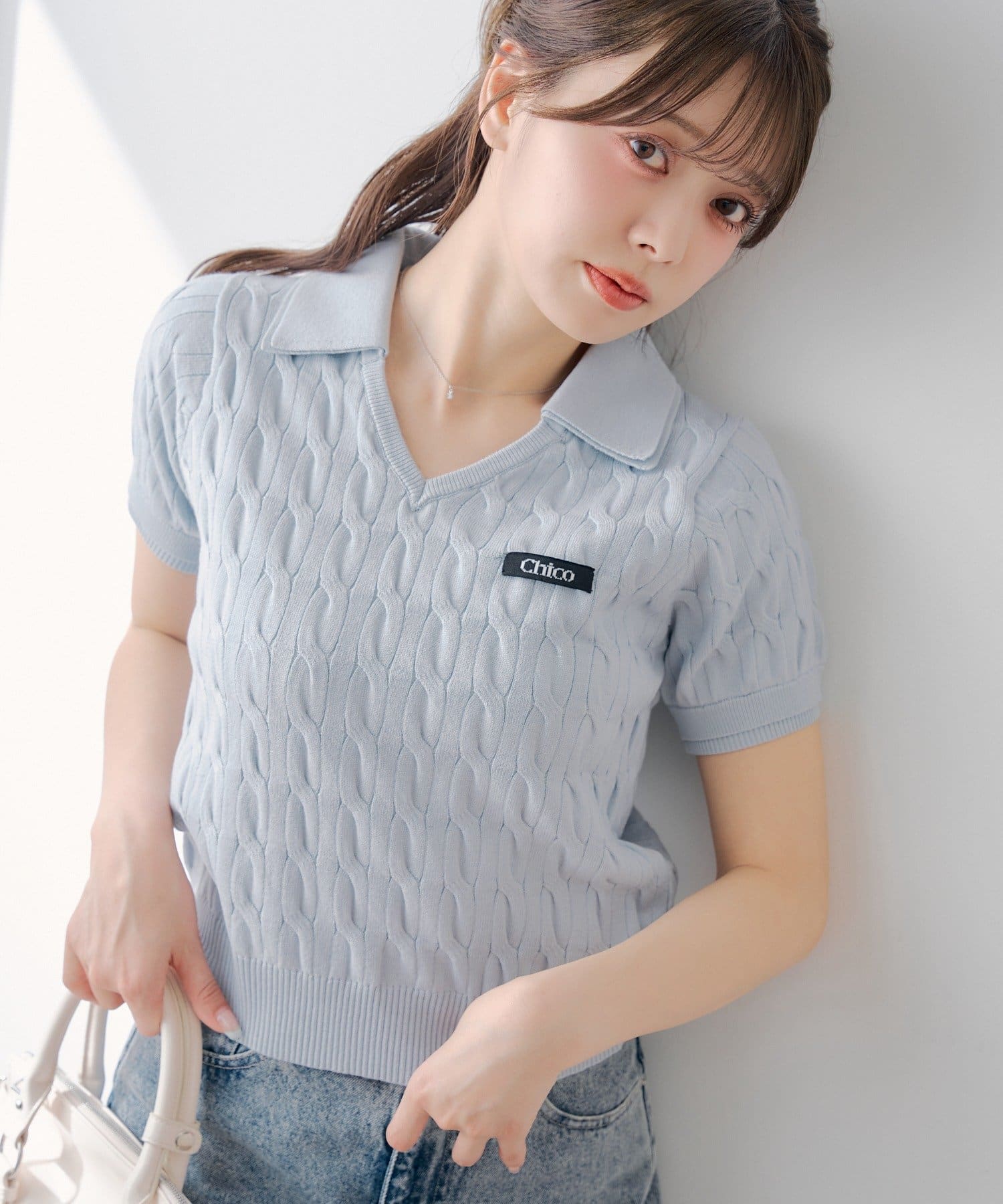 Chico(チコ) 裾レイヤードポロニット