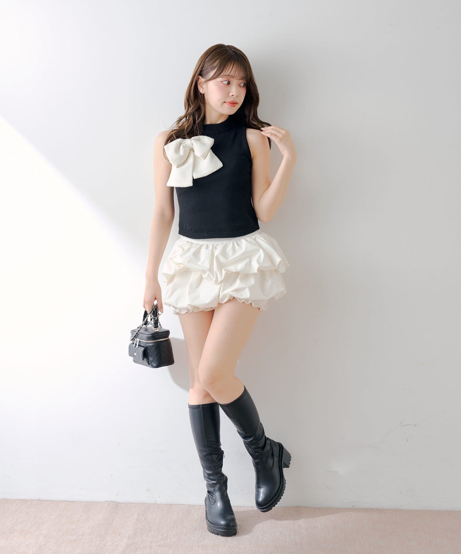 Chico(チコ) ツイードリボンニットタンク