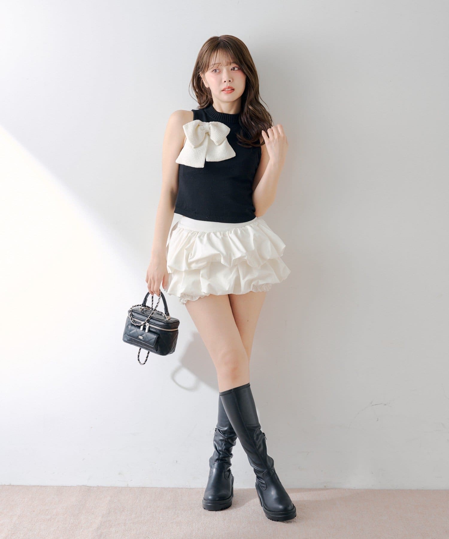 Chico(チコ) ツイードリボンニットタンク