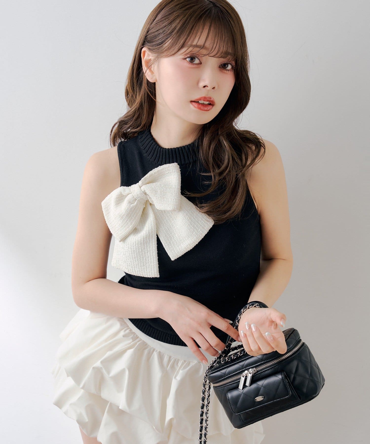 Chico(チコ) ツイードリボンニットタンク