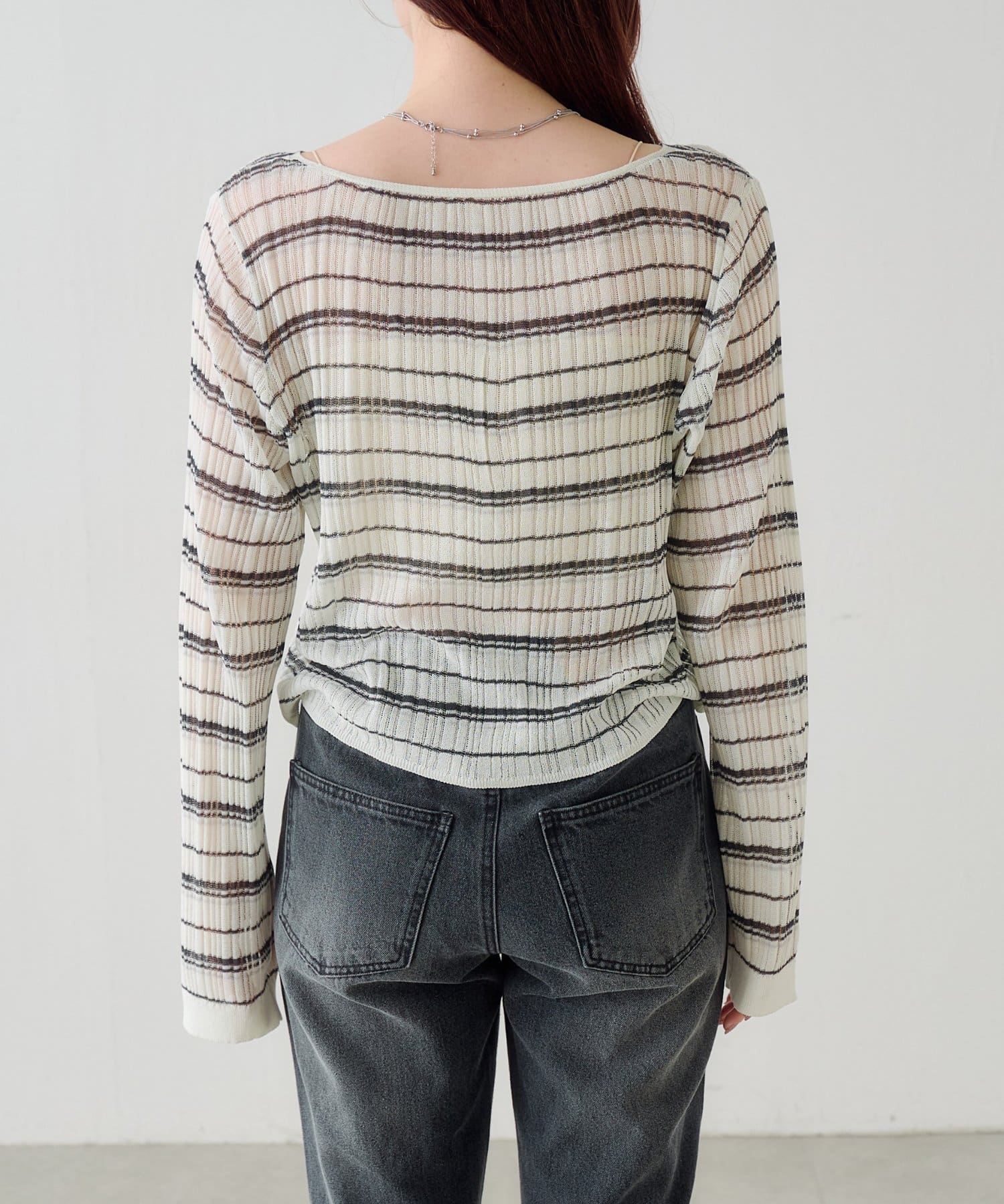 Kastane(カスタネ) ボーダーシアーカーディガン