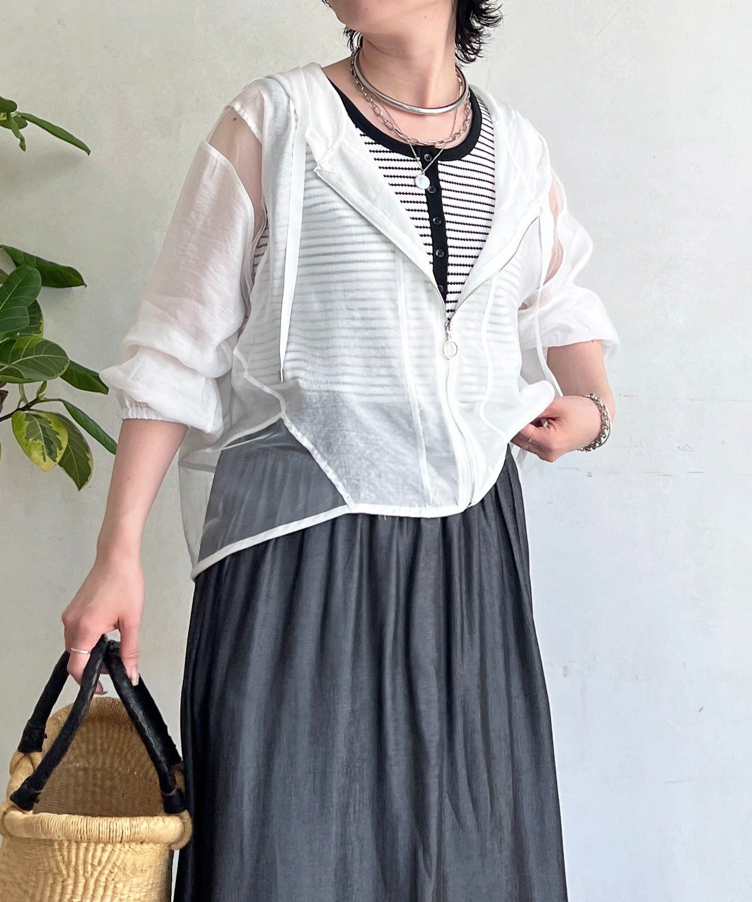 un dix cors(アンディコール) シアーフードブルゾン