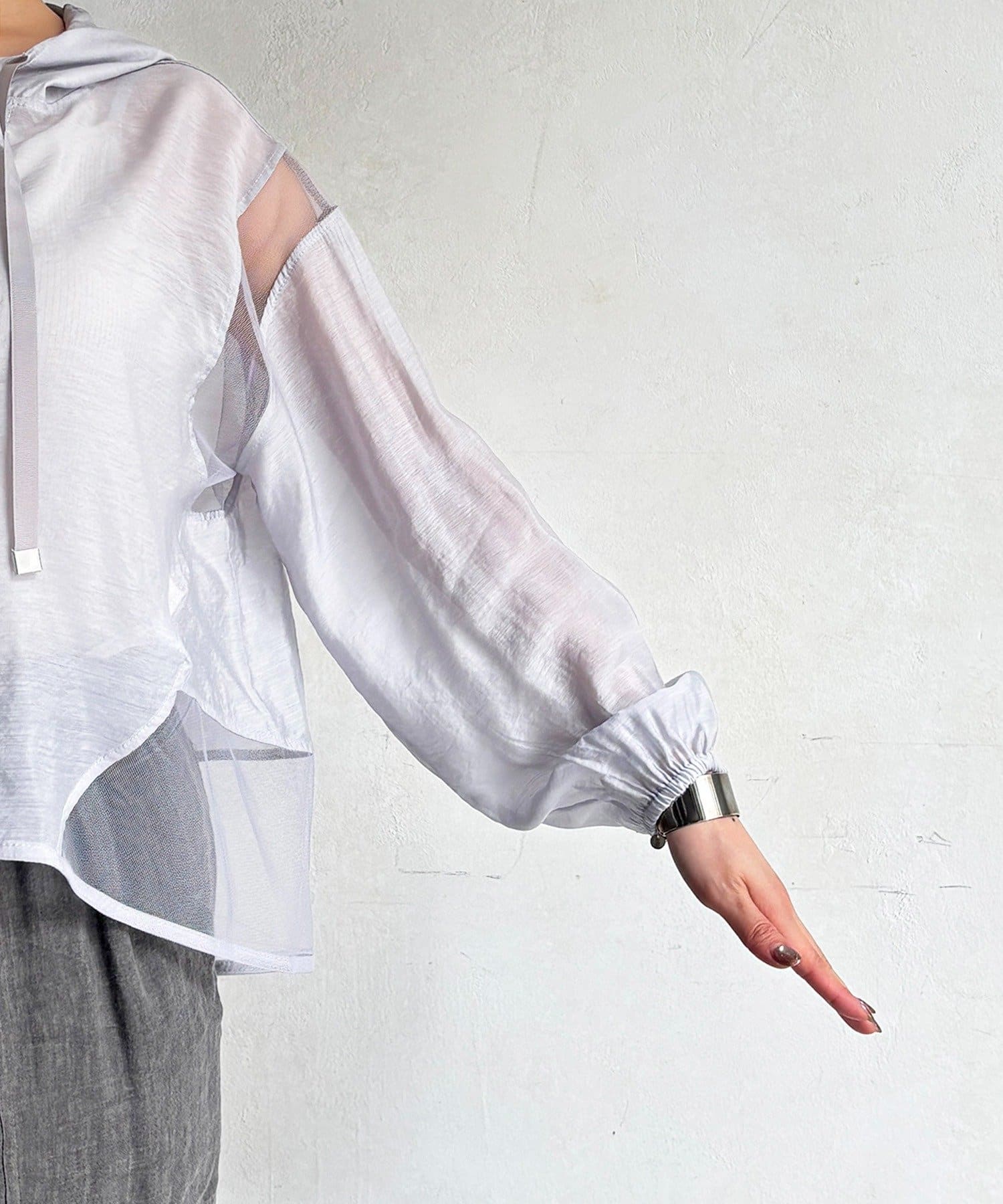 un dix cors(アンディコール) シアーフードブルゾン