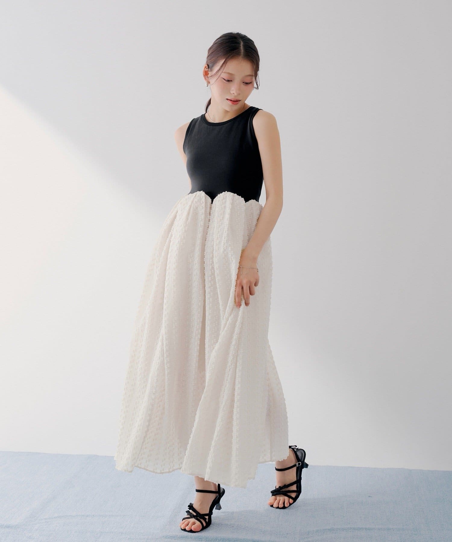 Chico(チコ) 【SALON by Chico】チューリップボリュームドッキングワンピース