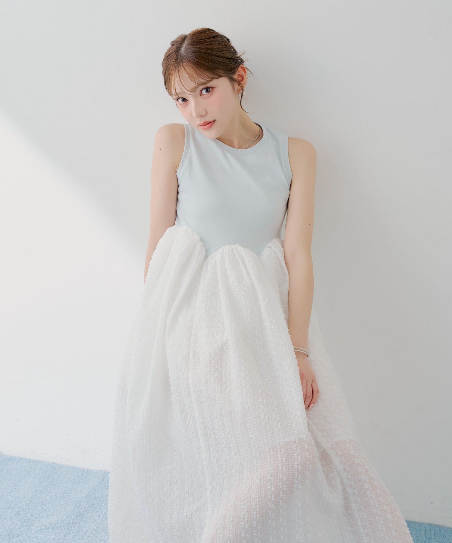 Chico(チコ) 【SALON by Chico】チューリップボリュームドッキングワンピース