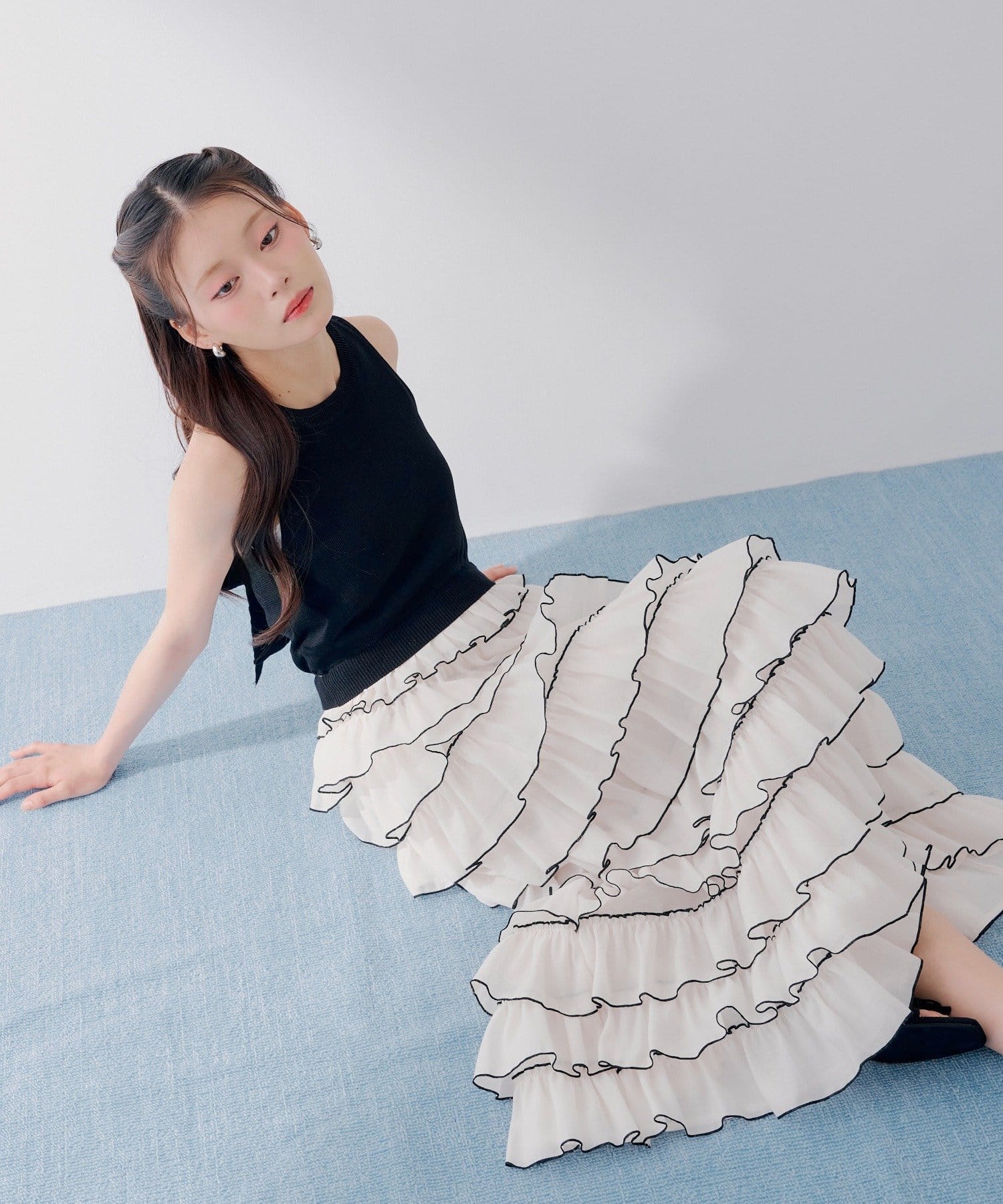 Chico(チコ) 【SALON by Chico】アメスリフリルティアードドッキングワンピース