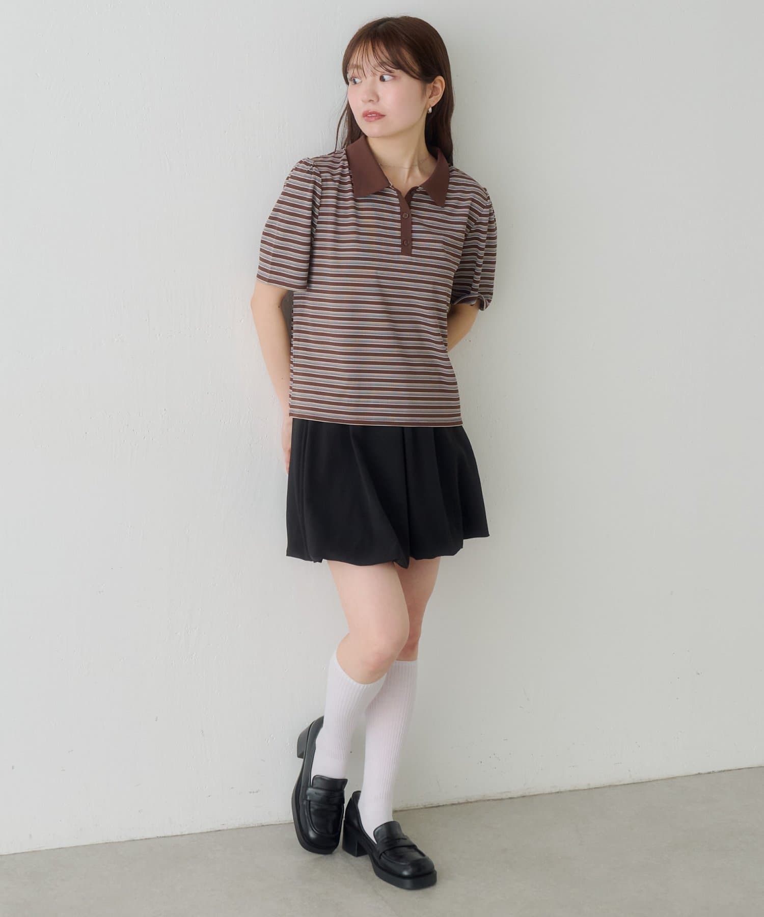 Kastane(カスタネ) 【S.Mサイズ展開】ボーダーポロTEE