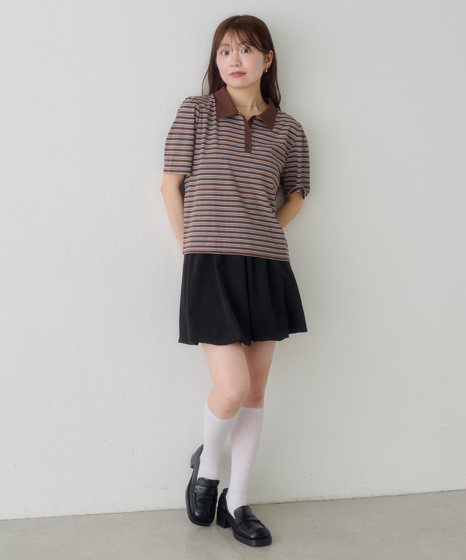 Kastane(カスタネ) 【S.Mサイズ展開】ボーダーポロTEE