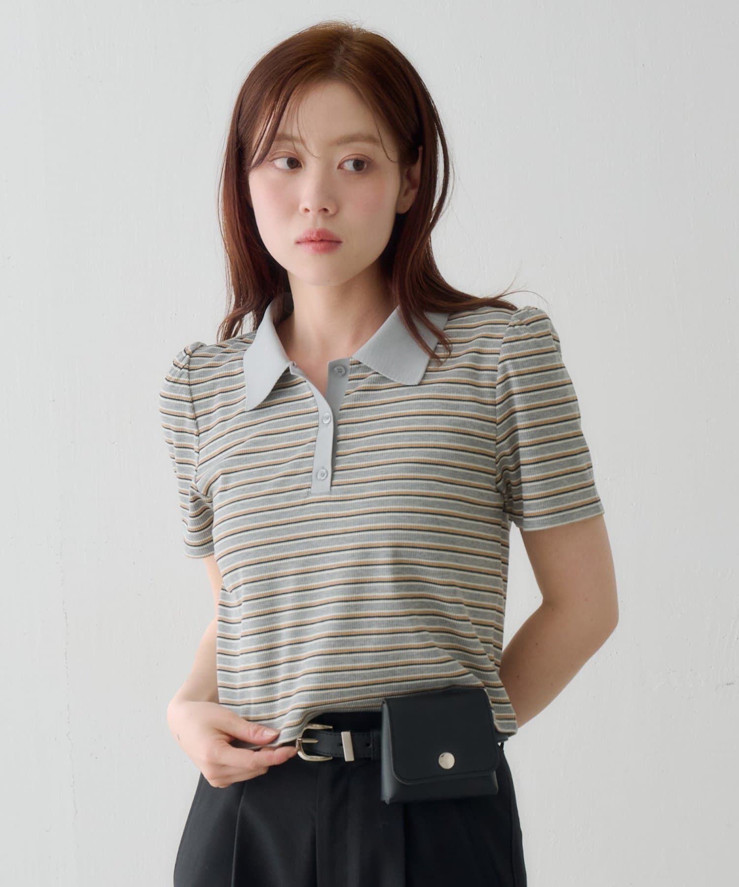 Kastane(カスタネ) 【S.Mサイズ展開】ボーダーポロTEE