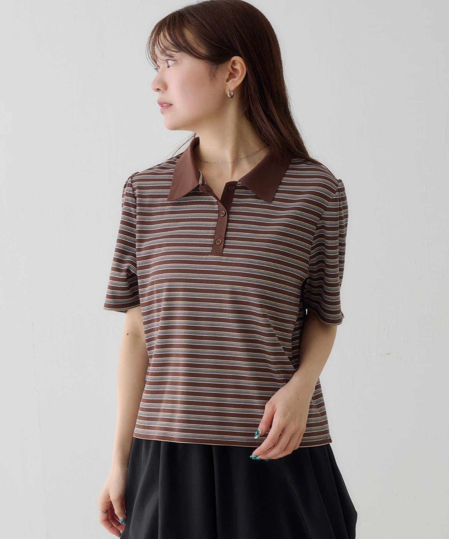 Kastane(カスタネ) 【S.Mサイズ展開】ボーダーポロTEE