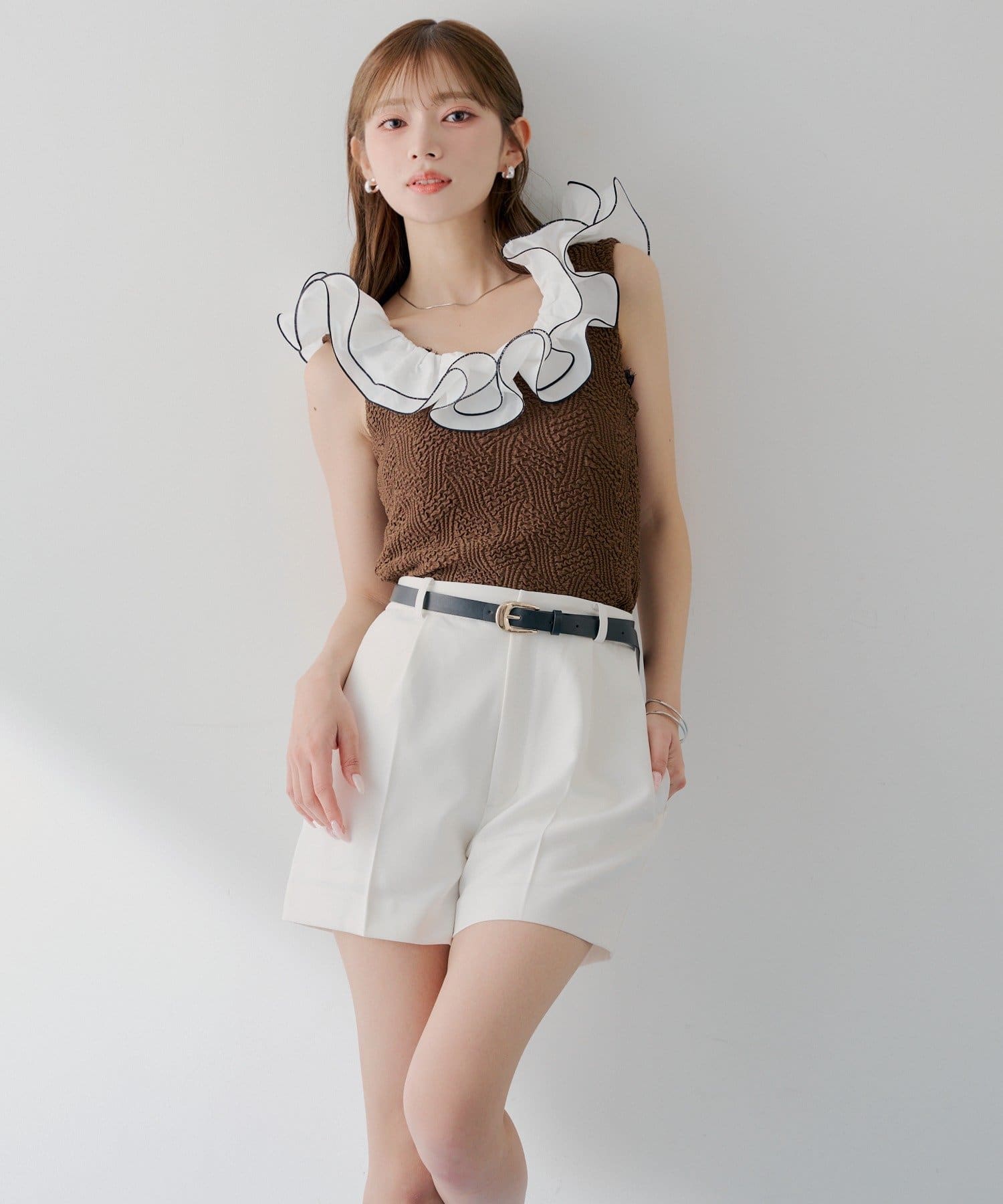 Chico(チコ) 【SALON by Chico】ベルト付きタックショートパンツ