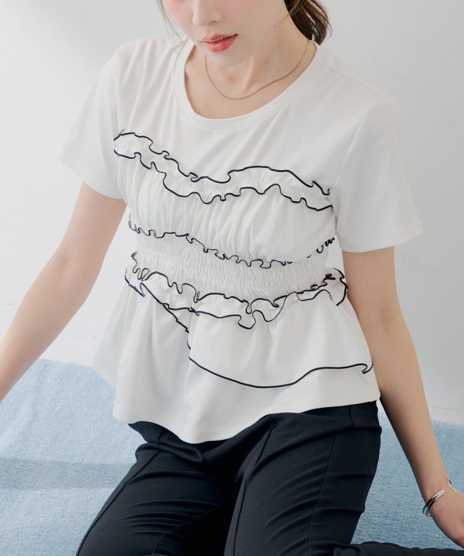 Chico(チコ) 【SALON by Chico】シャーリングベアデザインT