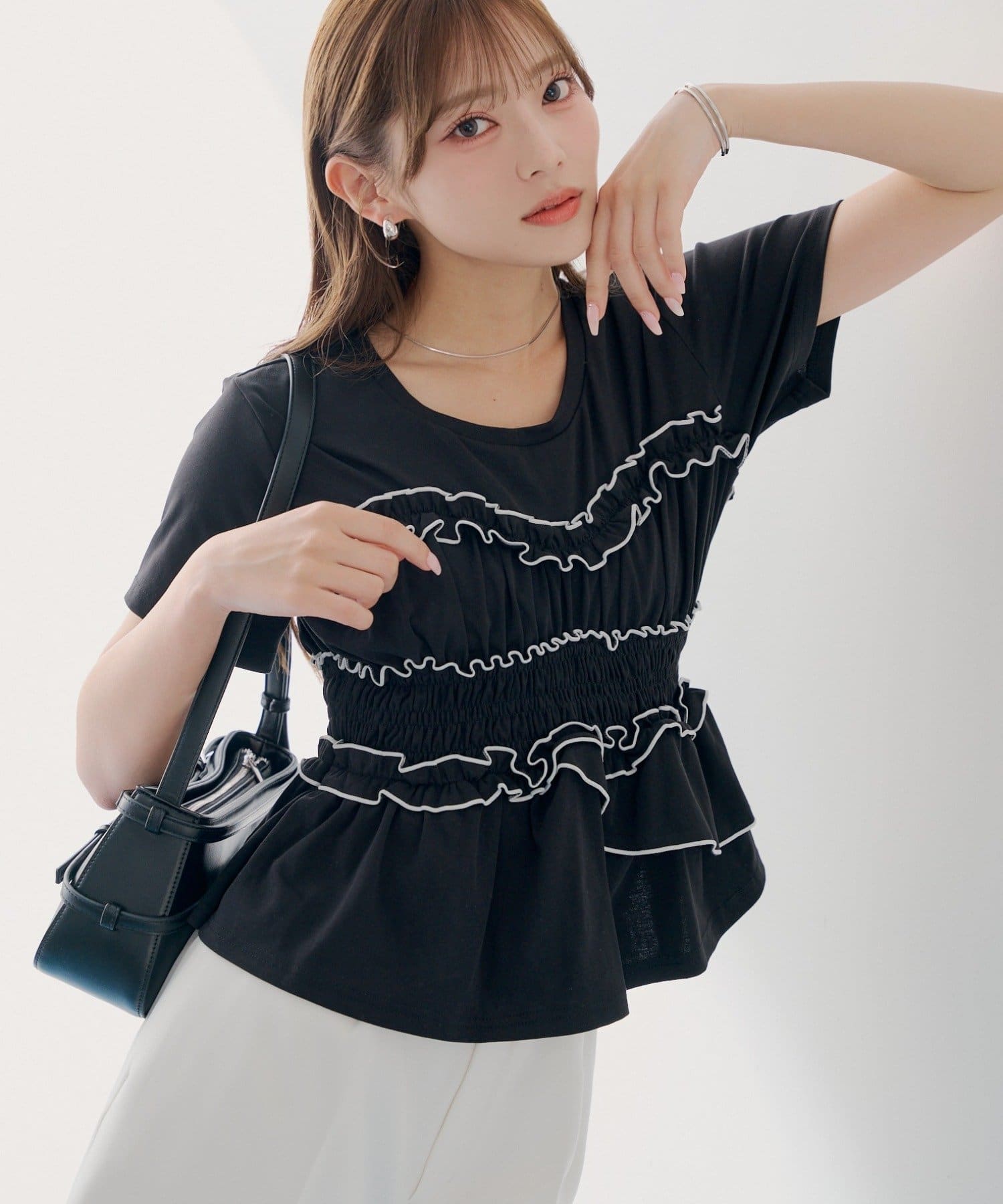 Chico(チコ) 【SALON by Chico】シャーリングベアデザインT