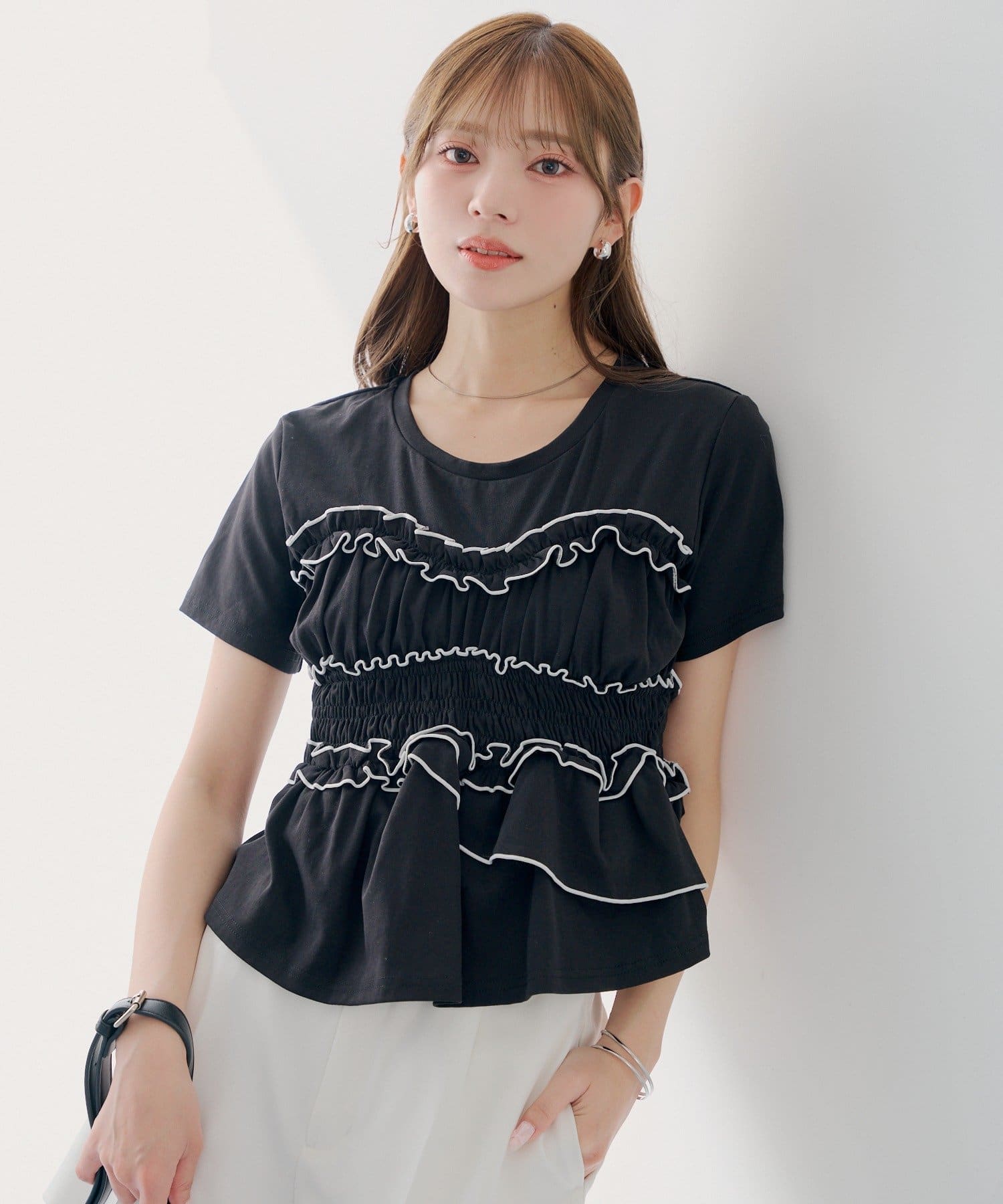 Chico(チコ) 【SALON by Chico】シャーリングベアデザインT