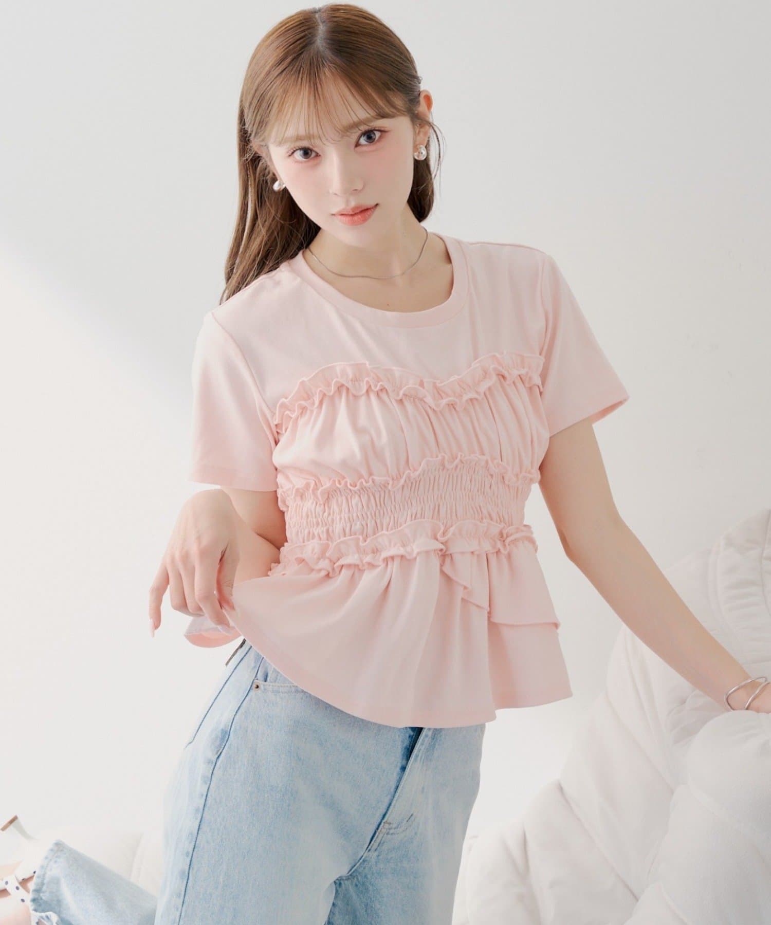 Chico(チコ) 【SALON by Chico】シャーリングベアデザインT