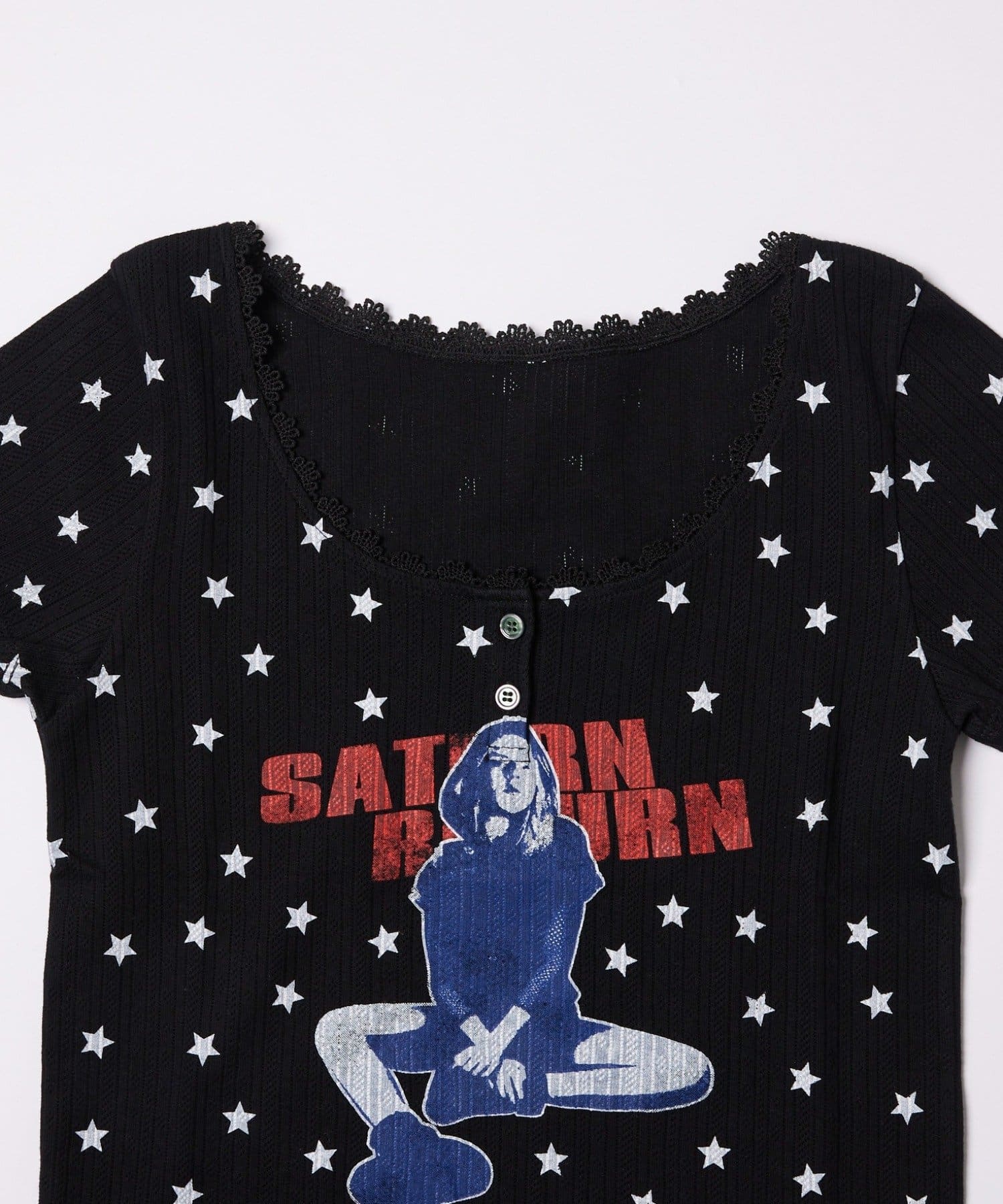 WHO’S WHO gallery(フーズフーギャラリー) 【WEB限定】シャーロットパターンメッシュスター半袖TEE