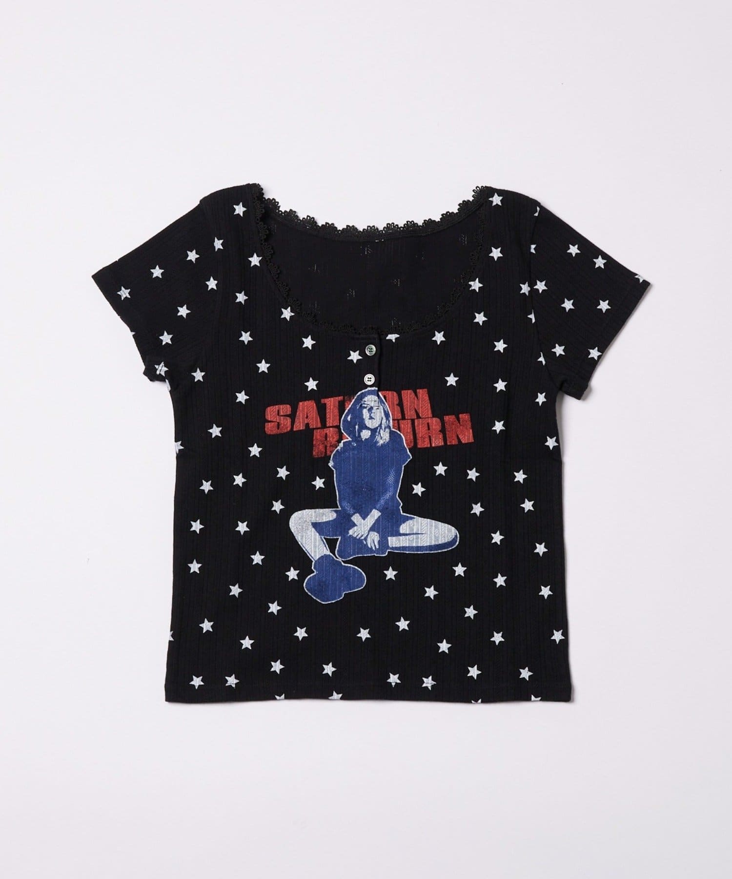 WHO’S WHO gallery(フーズフーギャラリー) 【WEB限定】シャーロットパターンメッシュスター半袖TEE