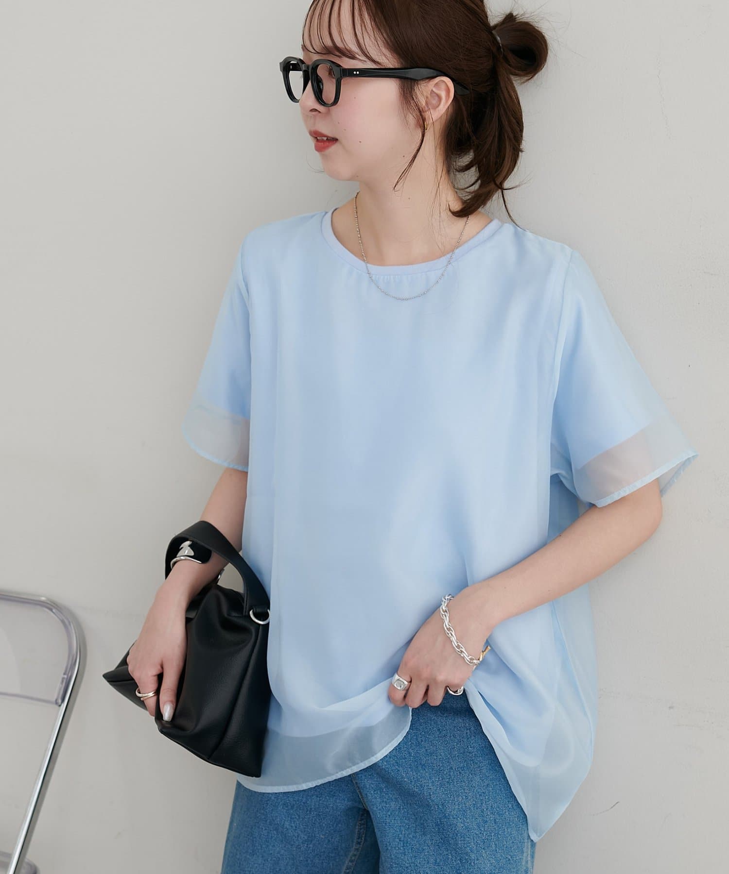 DISCOAT(ディスコート) 【WEB限定】シアーレイヤードTシャツ