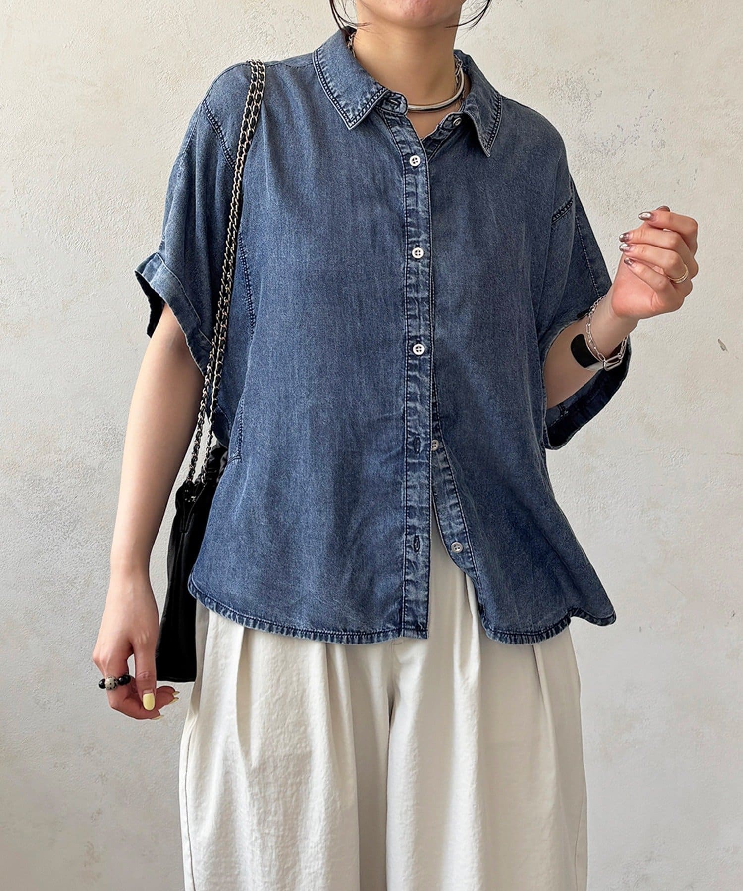 un dix cors(アンディコール) デニムハーフスリーブシャツ