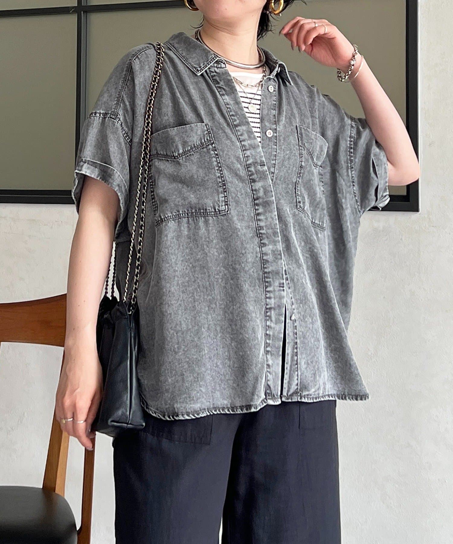 un dix cors(アンディコール) デニム半袖シャツ