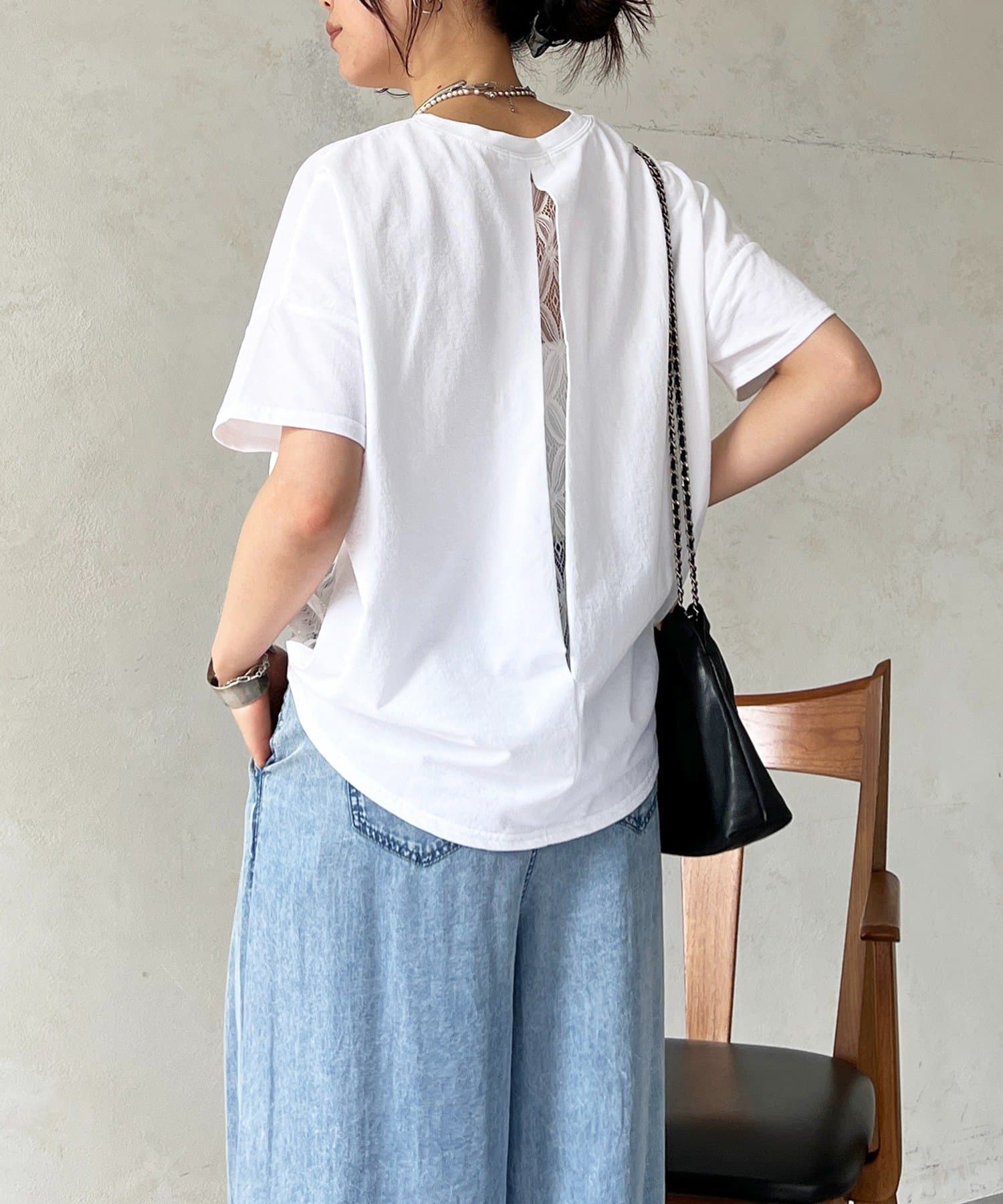 un dix cors(アンディコール) 麻調ジャージレースプルオーバー