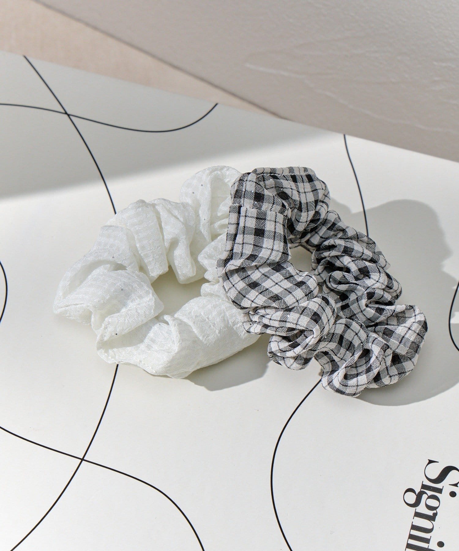 Lattice(ラティス) シアーチェックシュシュセット(2P)