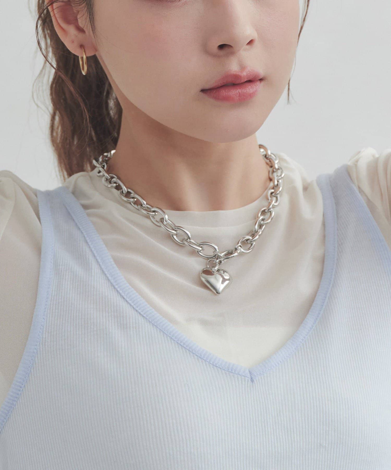 Lattice(ラティス) ハートモチーフマンテルネックレス