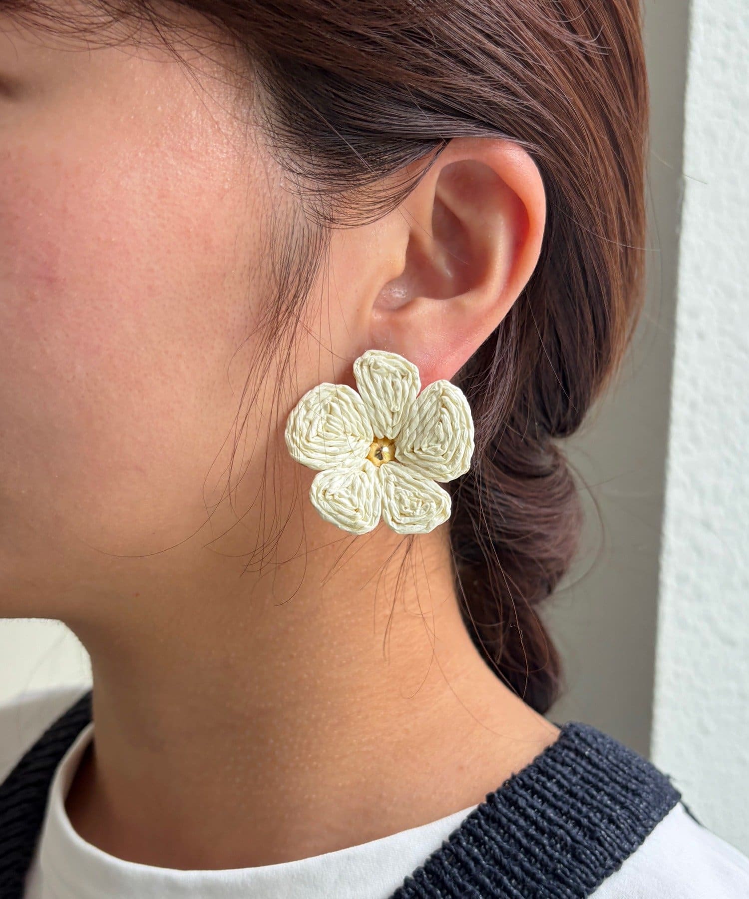 Lattice(ラティス) フラワーラフィアイヤリング