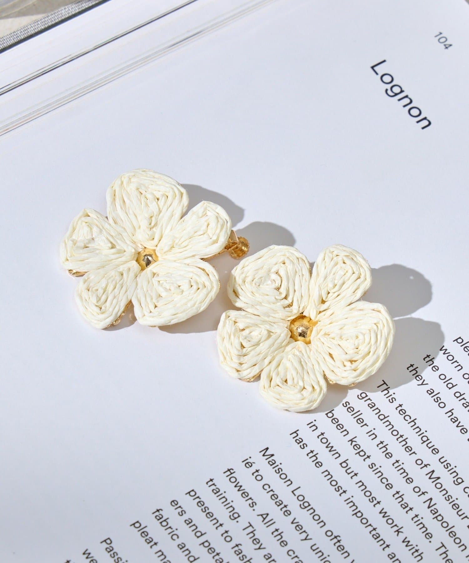 Lattice(ラティス) フラワーラフィアイヤリング