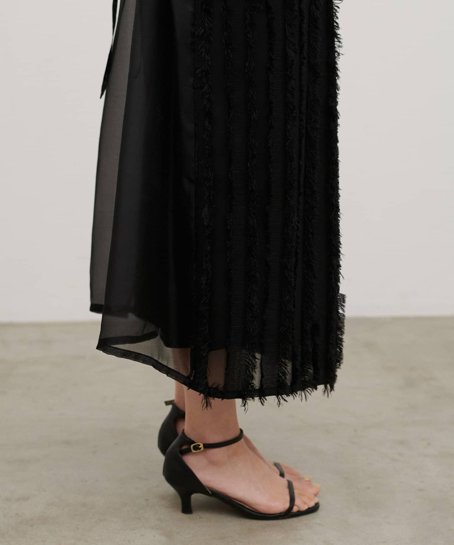 LARUTA(ラルータ) フリンジストライプジャガードワンピース