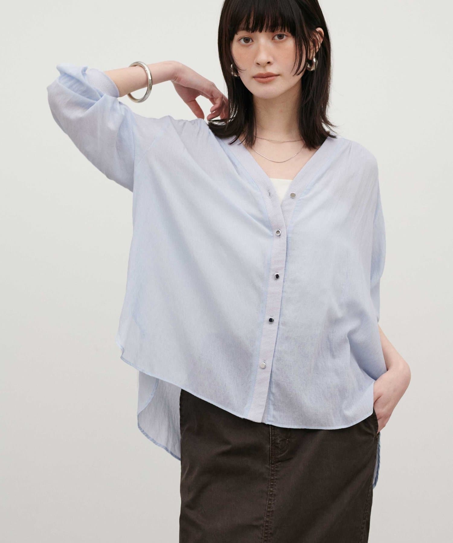 LARUTA(ラルータ) 強撚シアーシャツカーデ