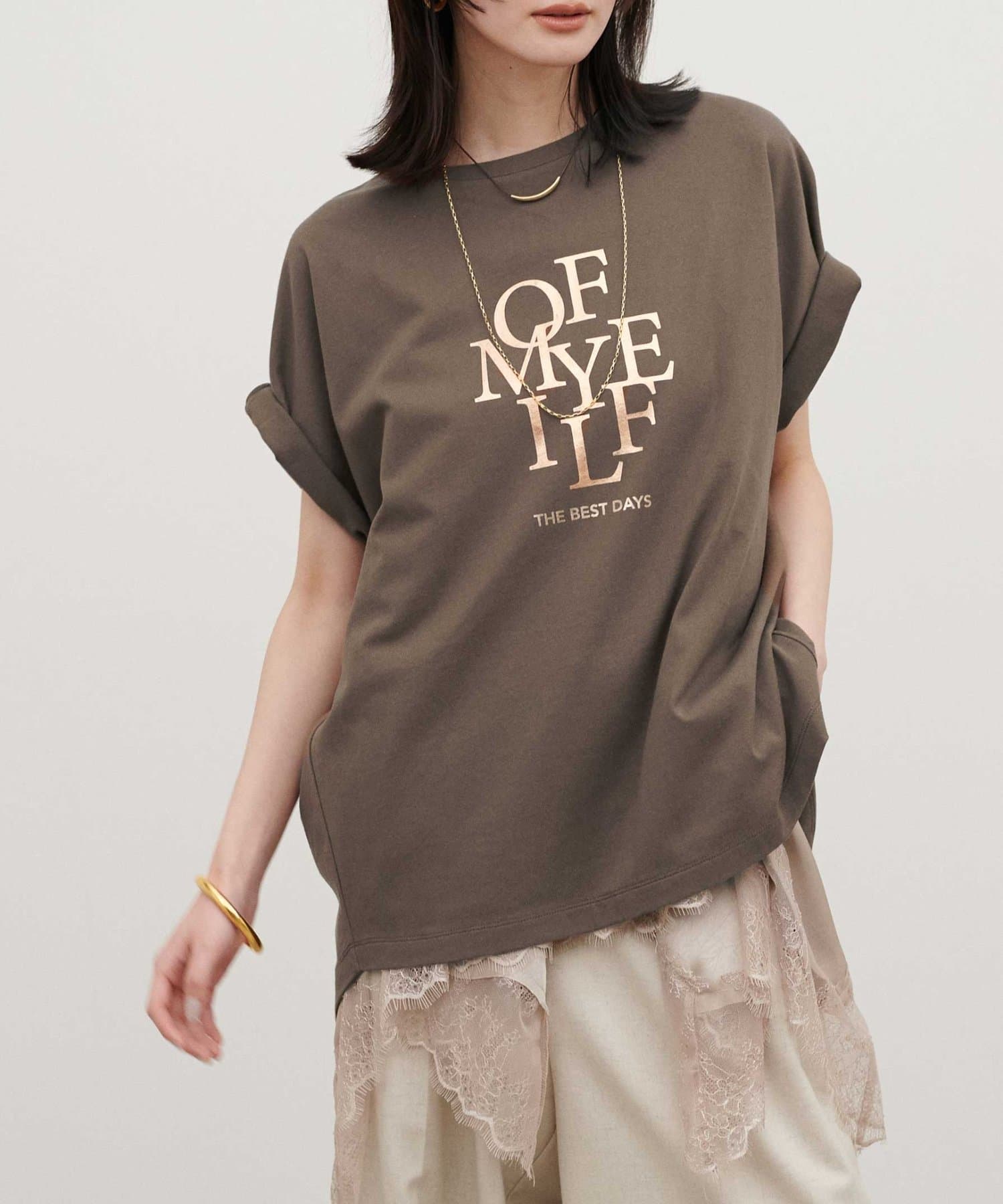 LARUTA(ラルータ) 汗染み防止バックスリットロゴT