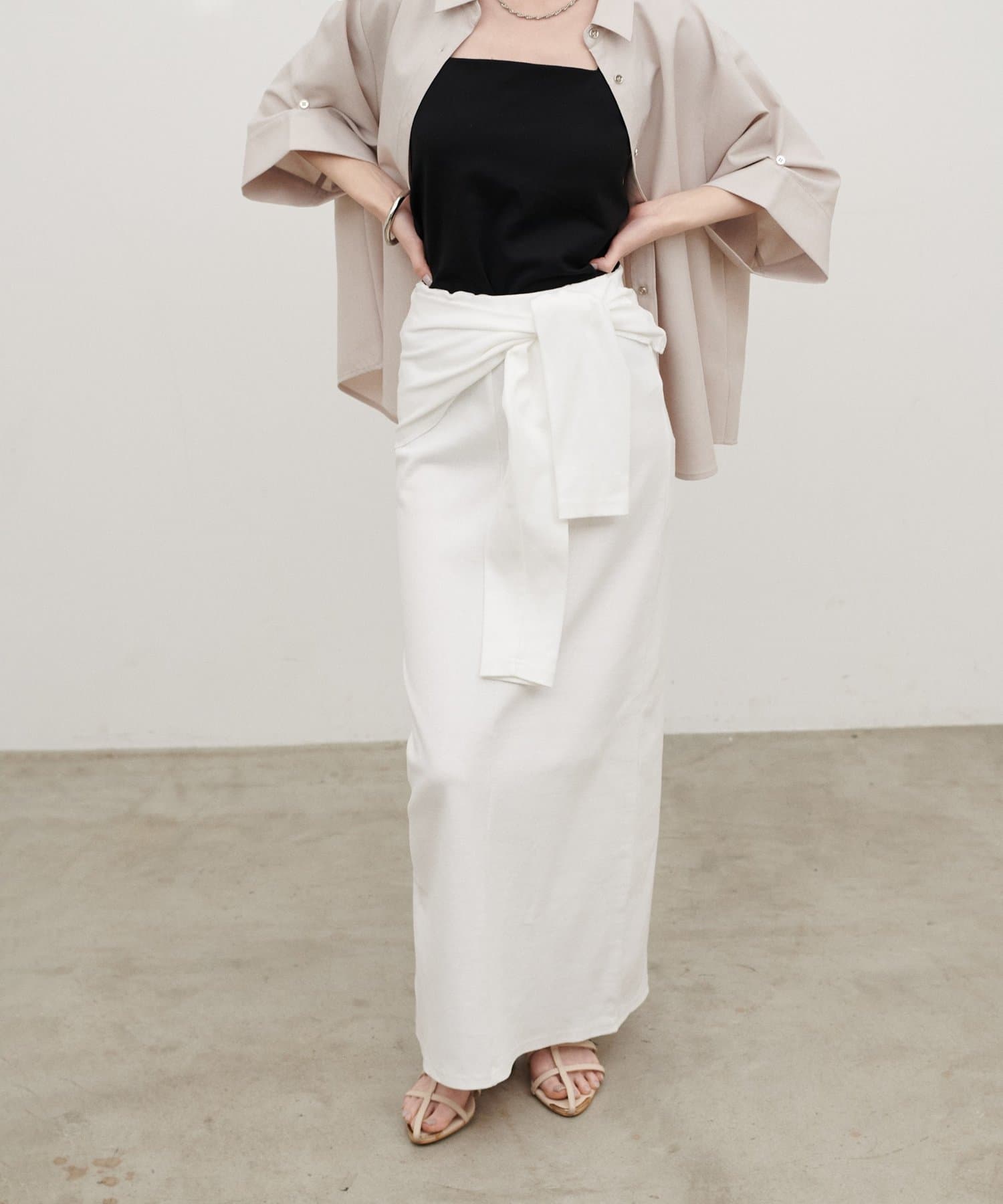 LARUTA(ラルータ) ［Web限定］カットリブ巻きスカート