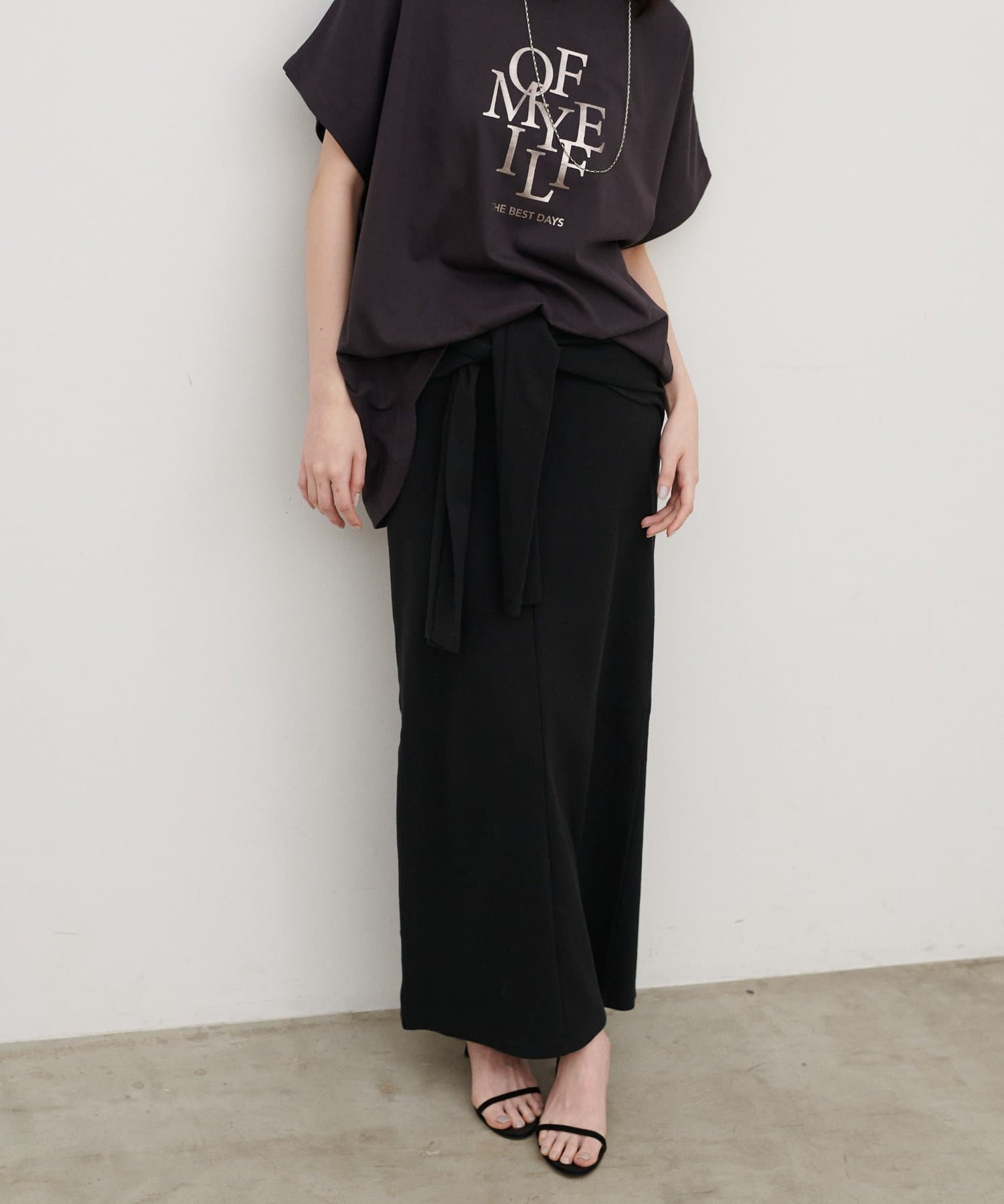 LARUTA(ラルータ) ［Web限定］カットリブ巻きスカート