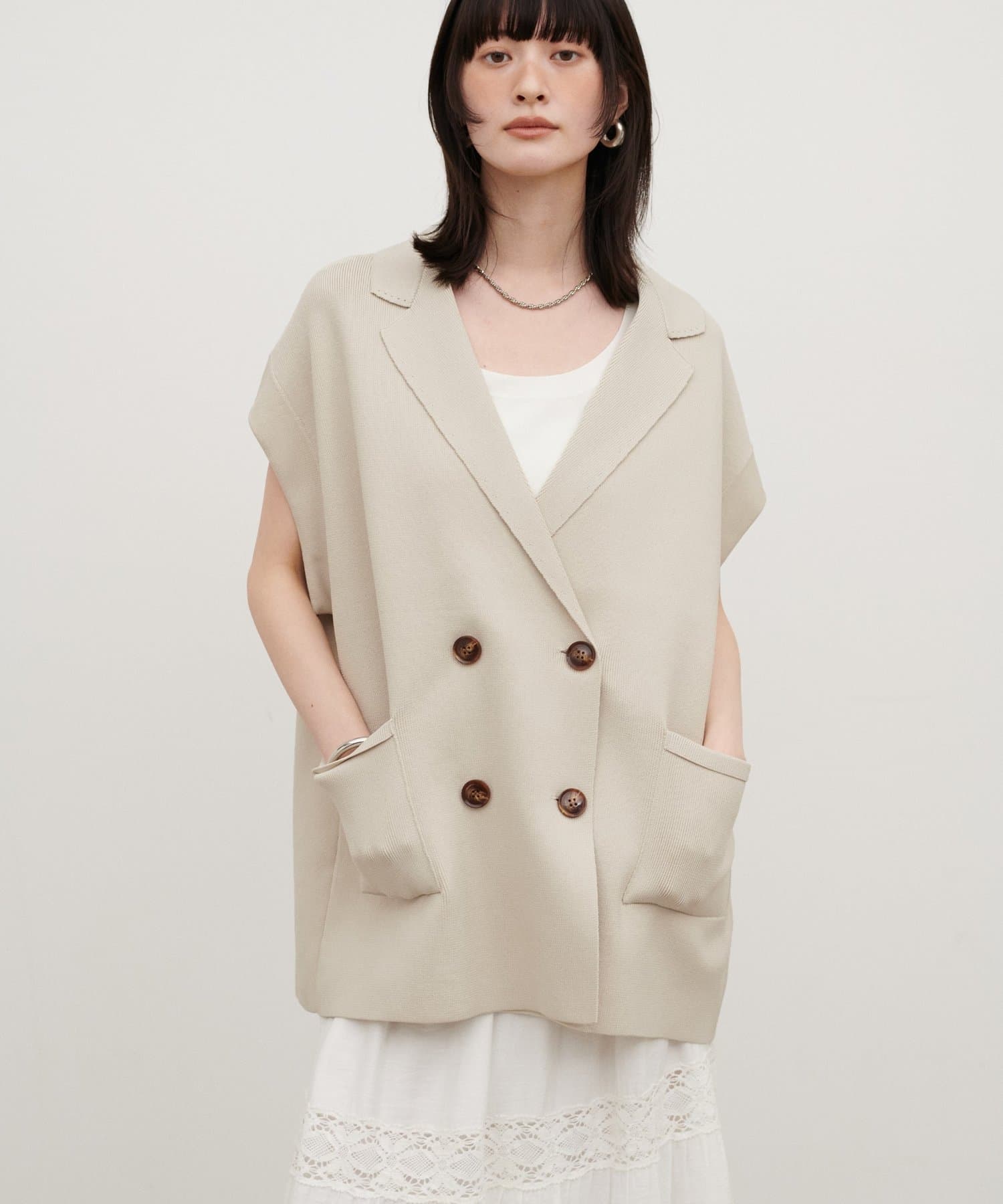 LARUTA(ラルータ) ［Web限定］ニットテーラードベスト