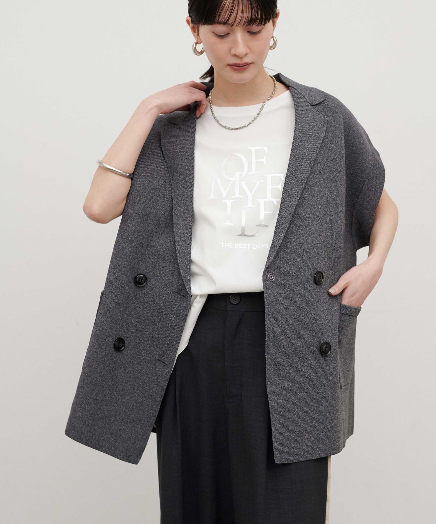 LARUTA(ラルータ) ［Web限定］ニットテーラードベスト