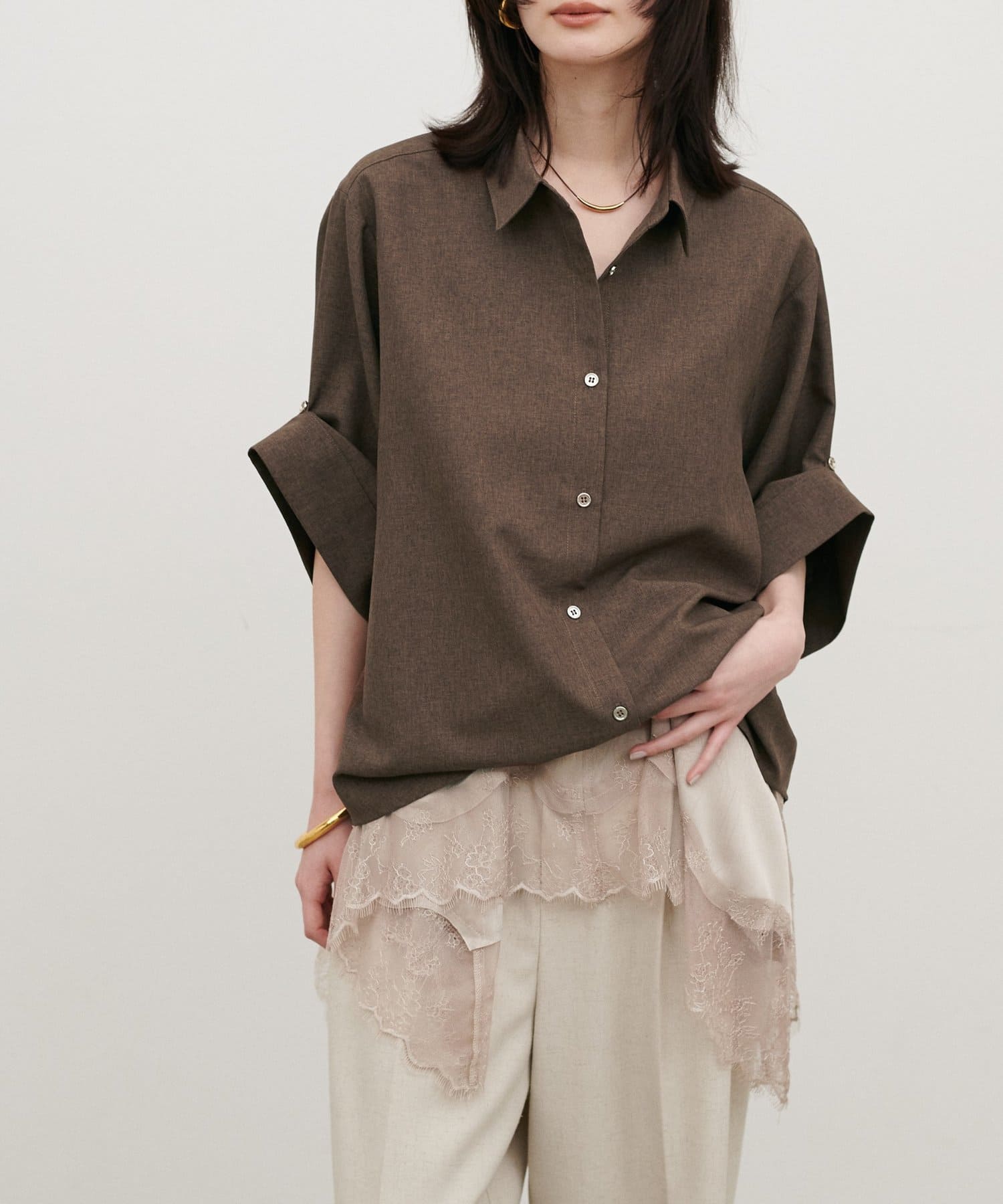 LARUTA(ラルータ) 3WAYハーフスリーブシャツ