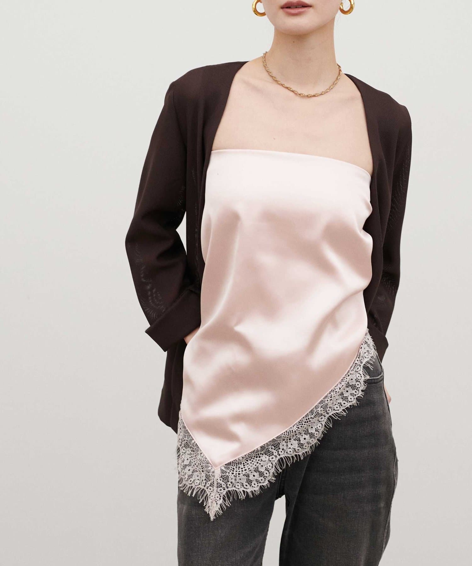 LARUTA(ラルータ) ［Web限定］サテンレーススカーフ