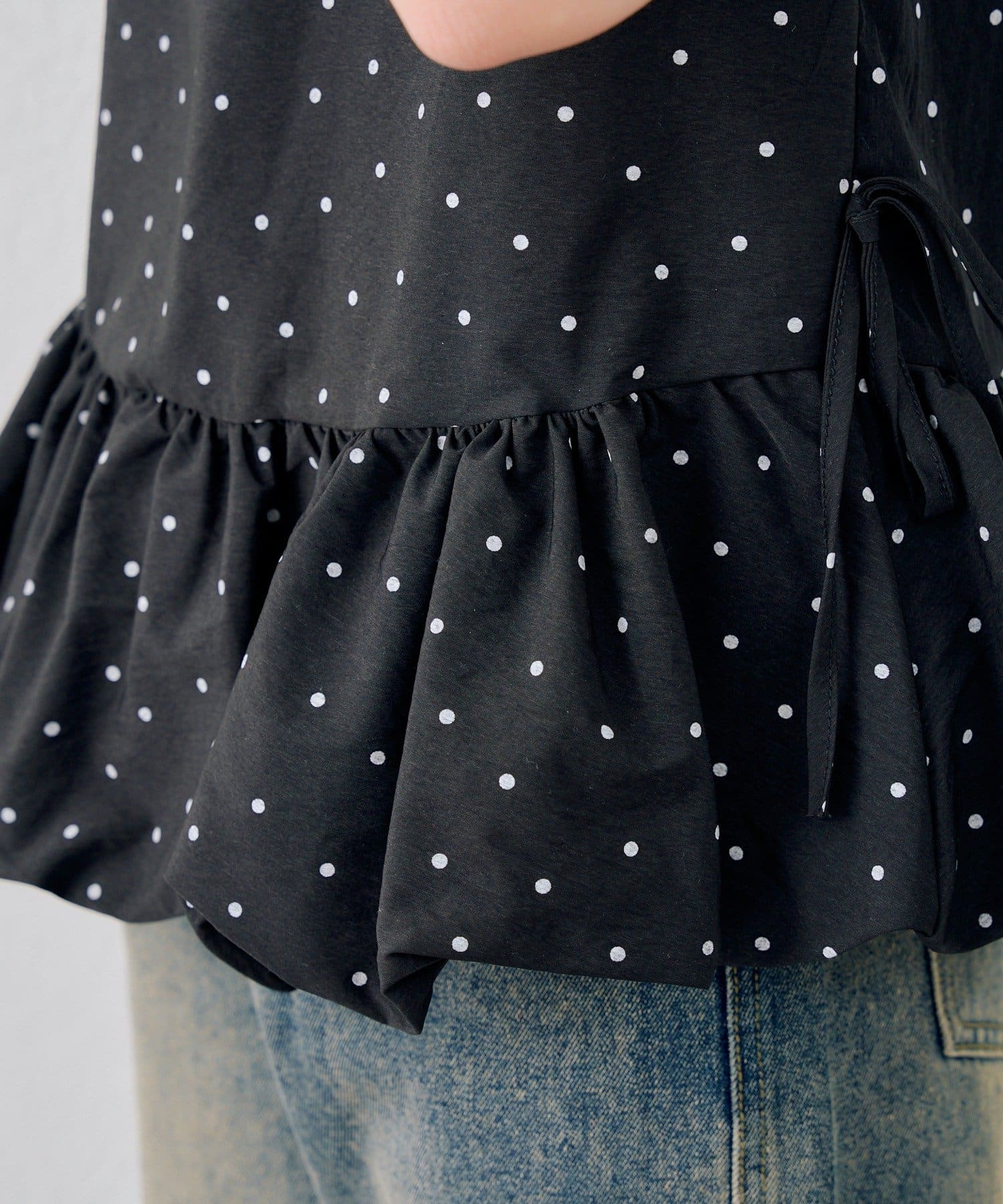 NICE CLAUP / OLIVE des OLIVE OUTLET(ナイスクラップ  / オリーブ デ オリーブ アウトレット) 【OUTLET限定】【continuer】シュシュ付切替チュニック