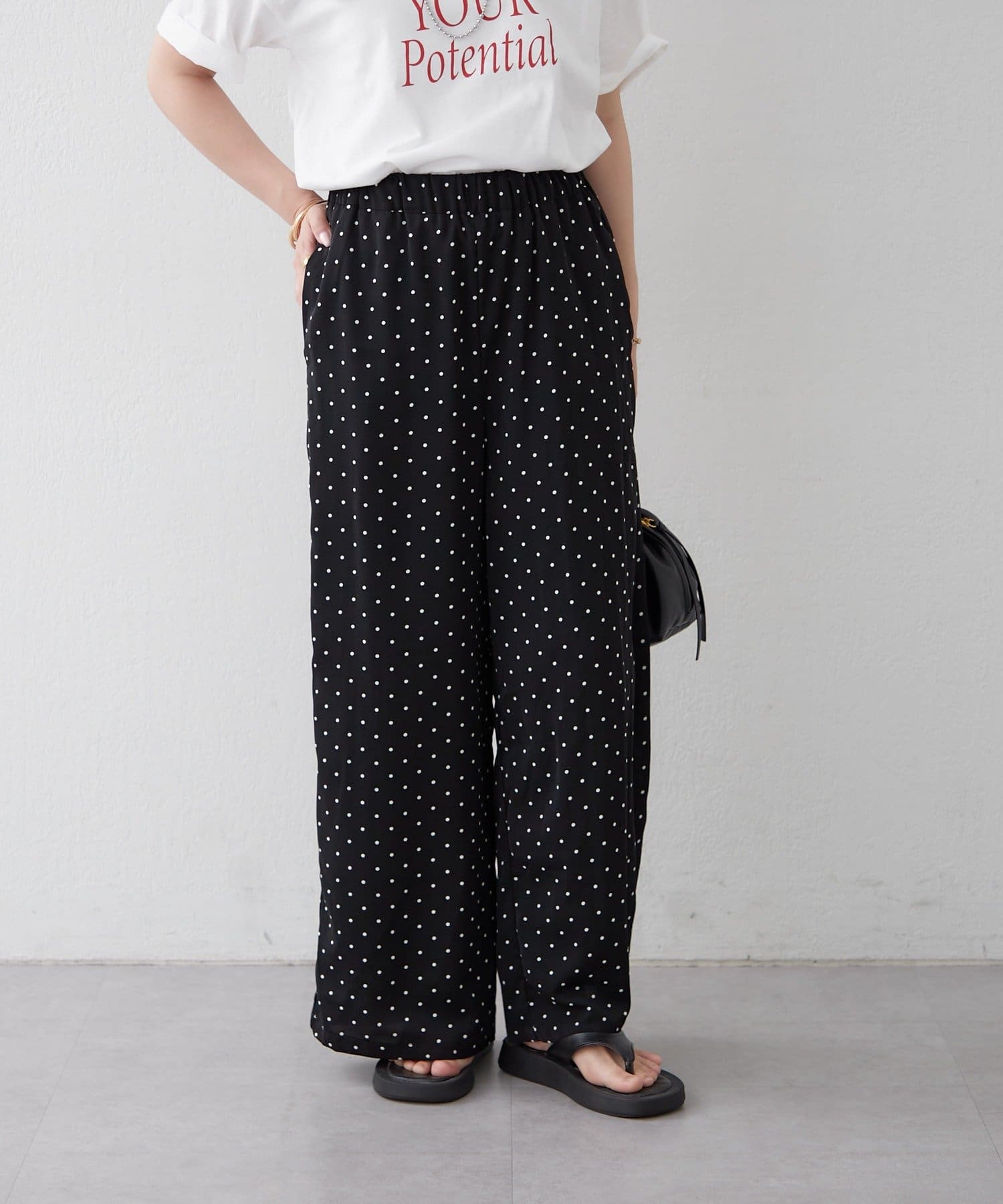 Remind me and forever(リマインドミーアンドフォーエバー) ドット/多色プリントイージーパンツ