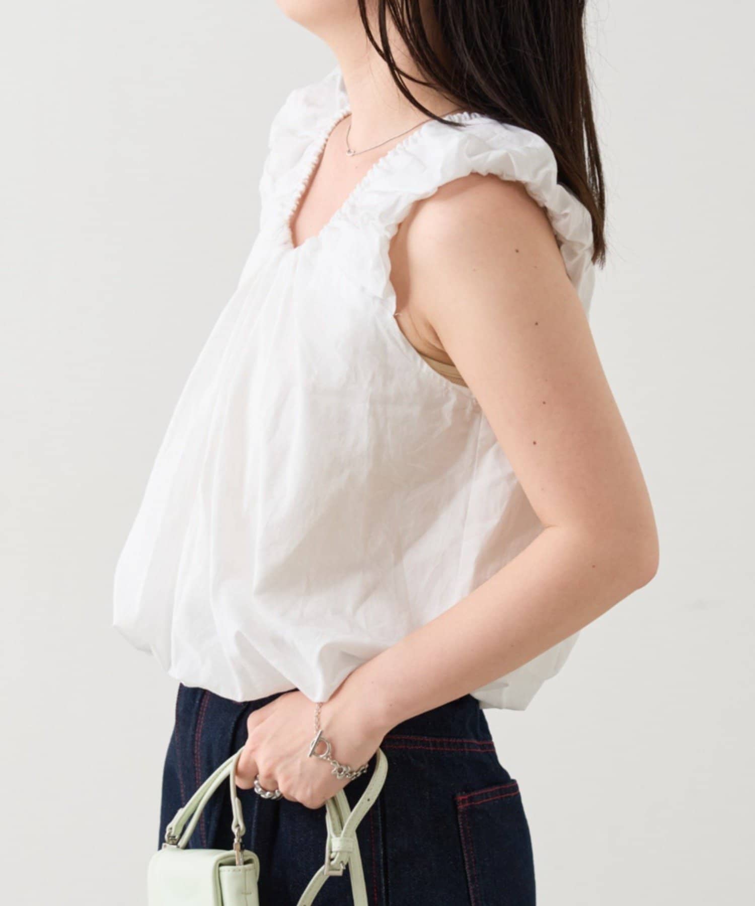 Kastane(カスタネ) 【前後2WAY】B バルーンバックリボントップス