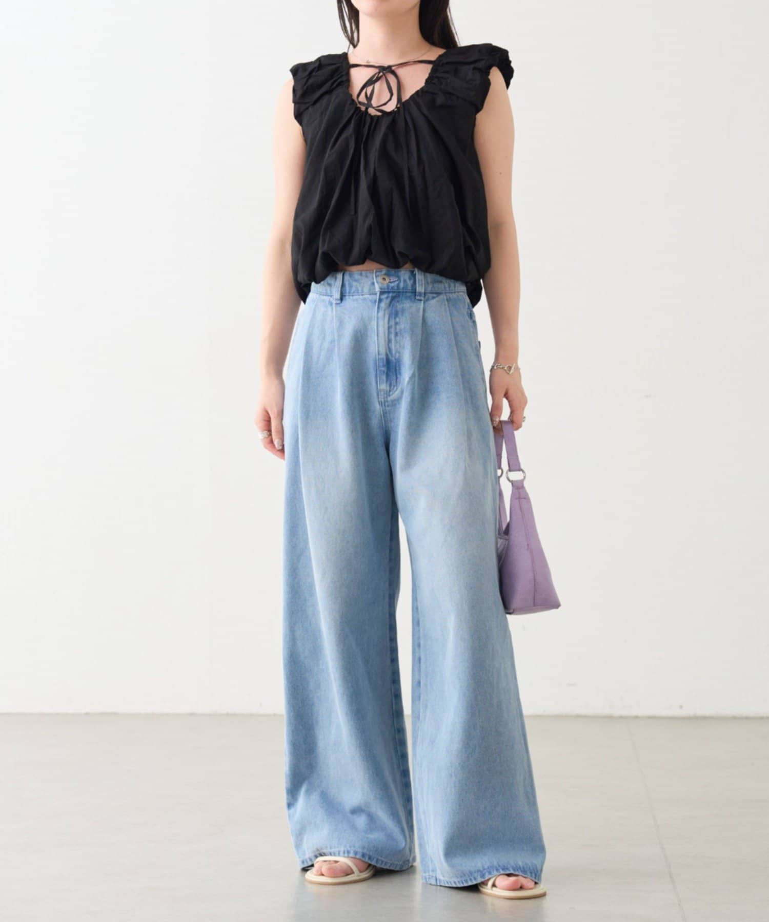 Kastane(カスタネ) 【前後2WAY】B バルーンバックリボントップス