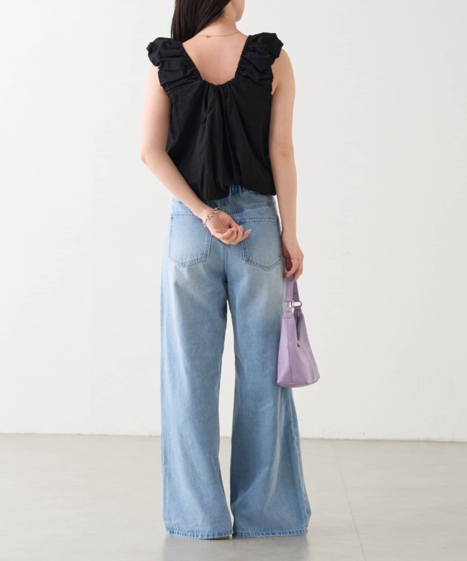 Kastane(カスタネ) 【前後2WAY】B バルーンバックリボントップス