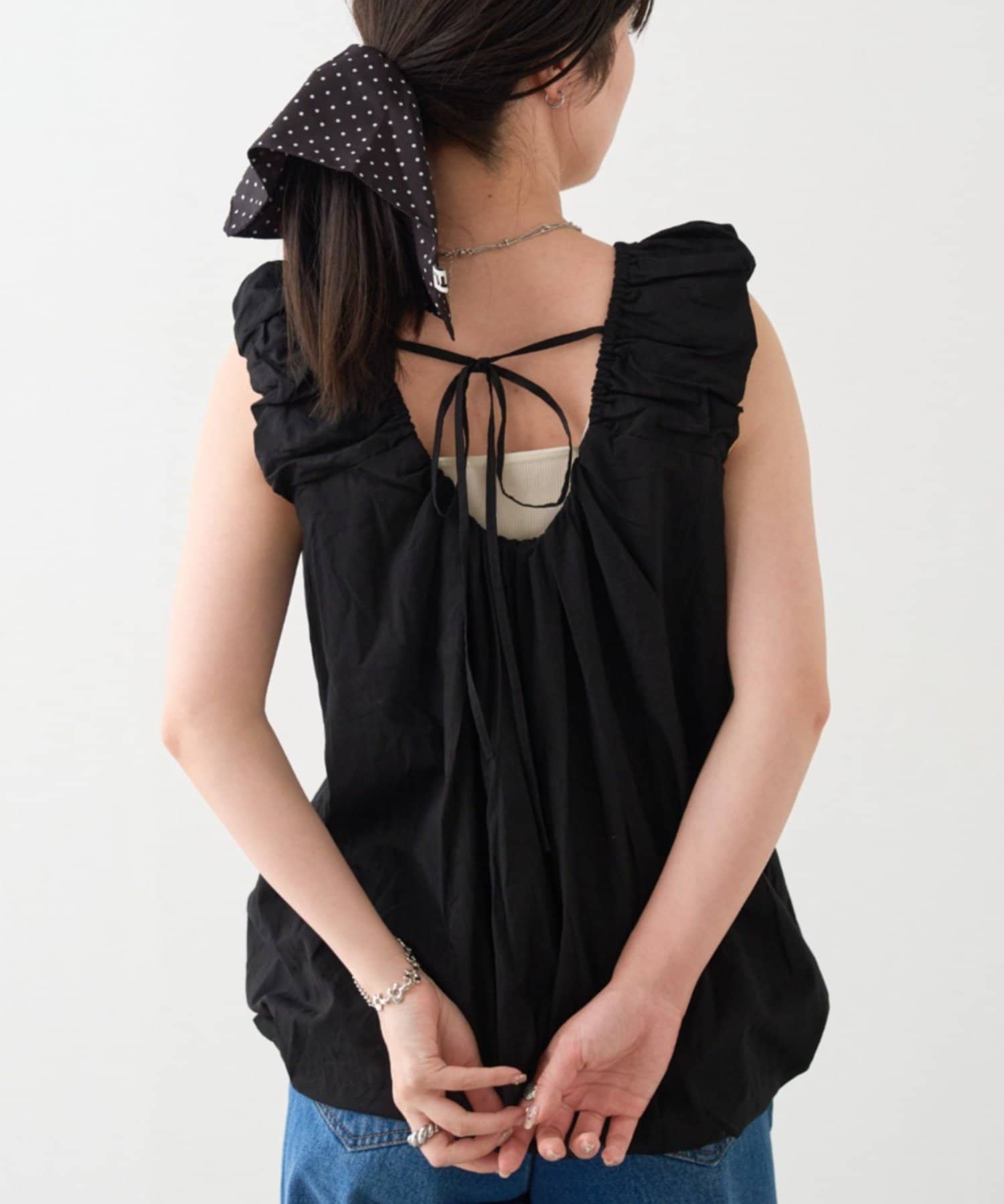 Kastane(カスタネ) 【前後2WAY】B バルーンバックリボンチュニック