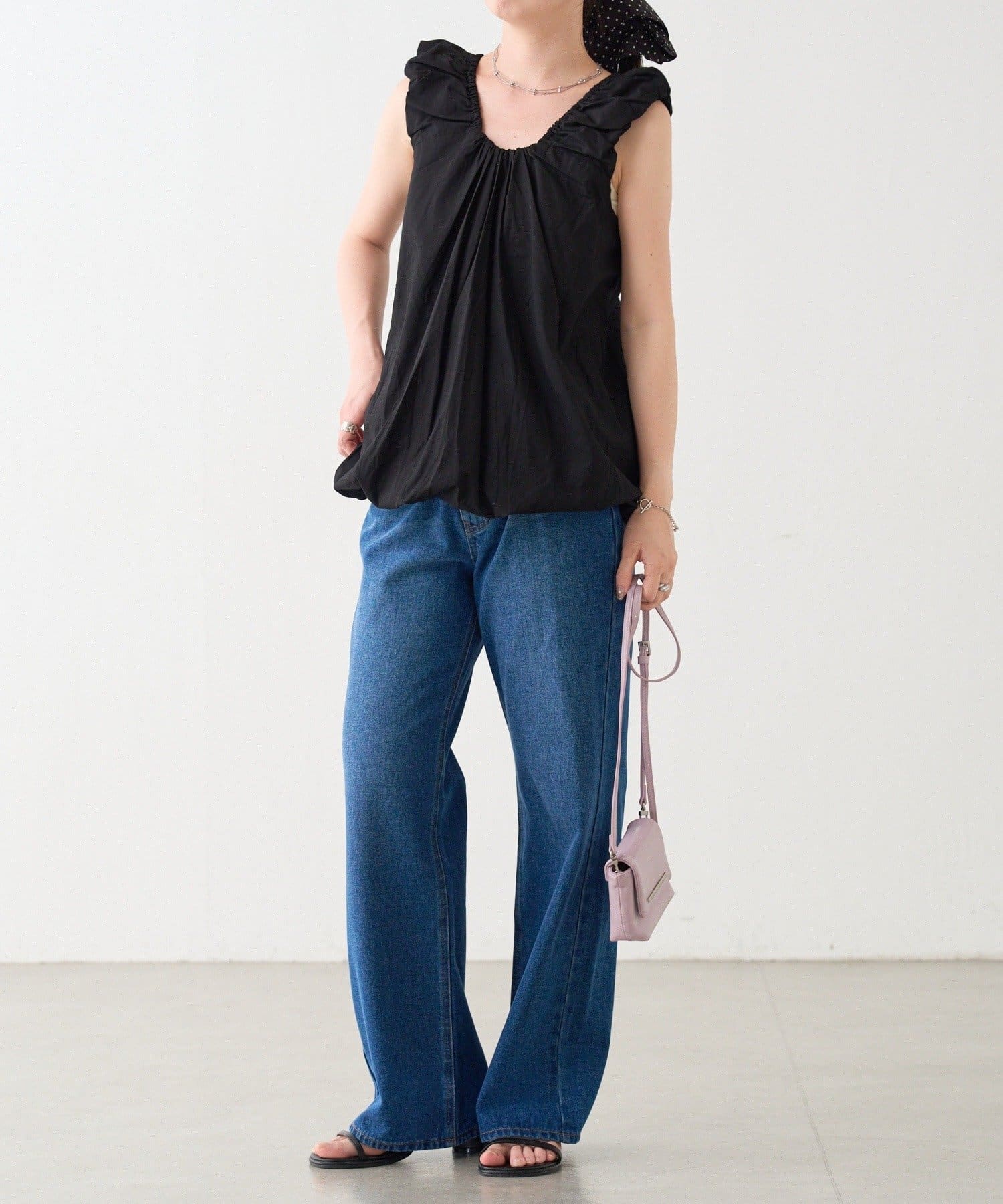 Kastane(カスタネ) 【前後2WAY】B バルーンバックリボンチュニック